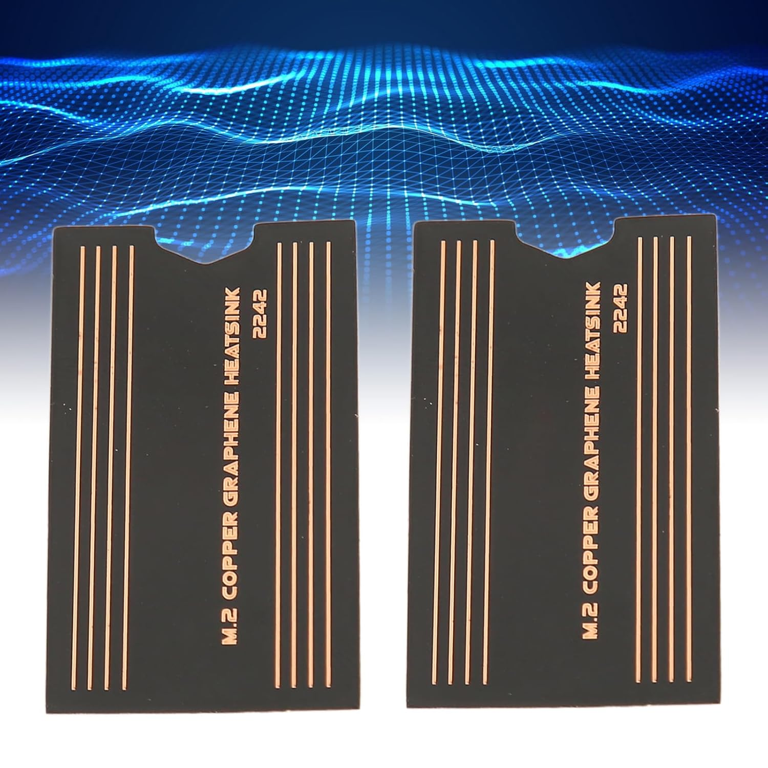 2Pcs M.2 SSD Heatsink, Brass Graphene 2242 SSD Thermal Pad, 0.15Mm Thick M.2 Copper Heatsinks Cooler for M.2 2242 SSD, for Laptop and Gaming, Easy to Use image number 4