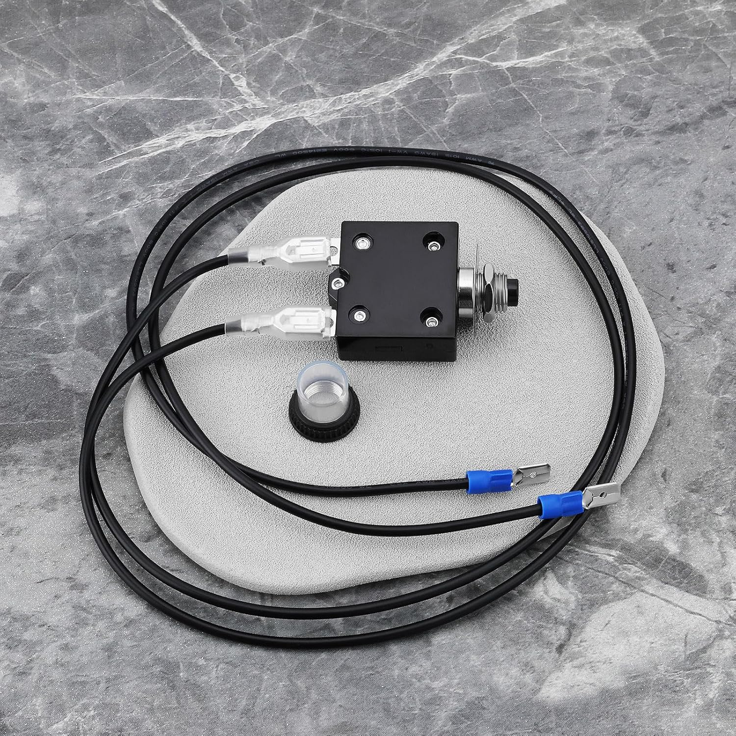 Emagtech 1Pc Push Button Circuit Breaker Current Overload Protector with Wire 32V 18AWG for Electrical Appliances Small Generators Air Compressors 60Cm(3A) image number 1