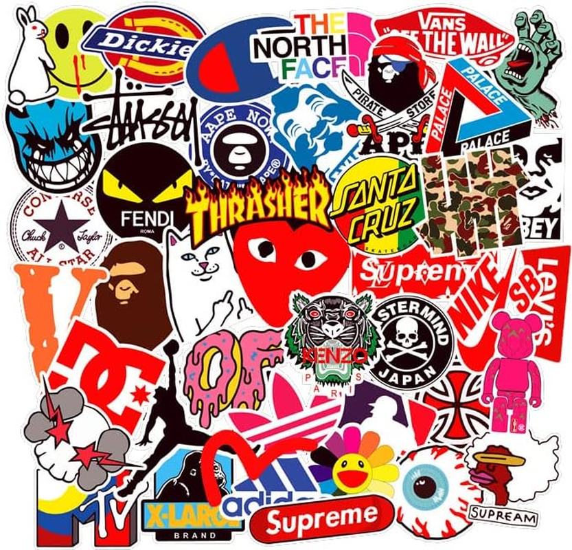 100Pcs Cool Brand Skateboard Teens Skate Stickers for Laptop Water Bottles Car Luggage Bicycle Helmet Motorcycle Bumper (100Pcs World Travel Sign) image number 3