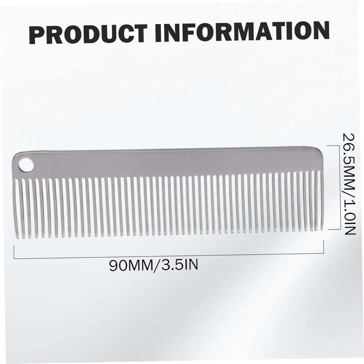 Metal Comb Fine Tooth Titanium Pocket Comb anti Static Travel Friendly Grooming Tool with Smooth Rounded Tips image number 5