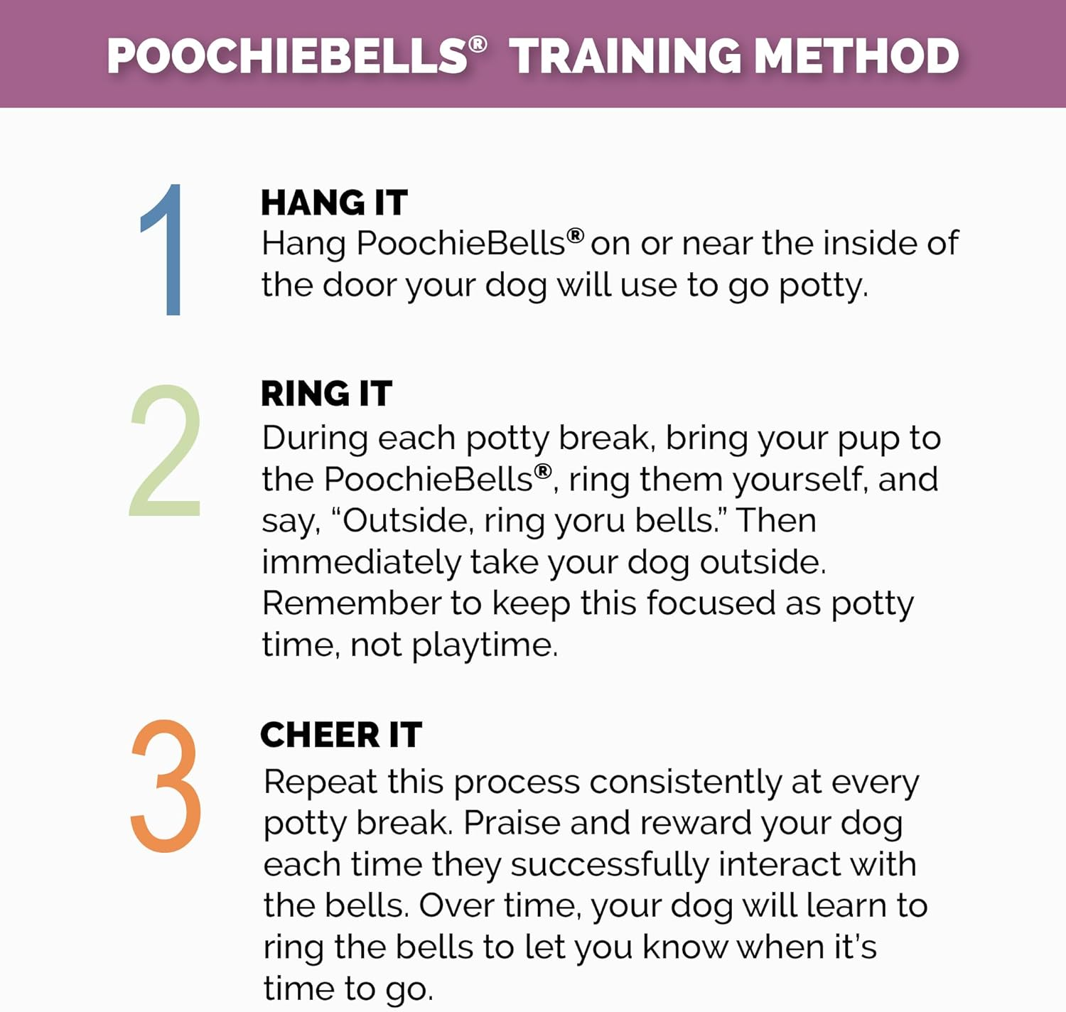 Poochiebells Verified Potty Training Dog Doorbells, Simple and Effective Puppy Housetraining Bell Tool with Easy, Step-By-Step Instructions, Doggie Dialogue Collection image number 4