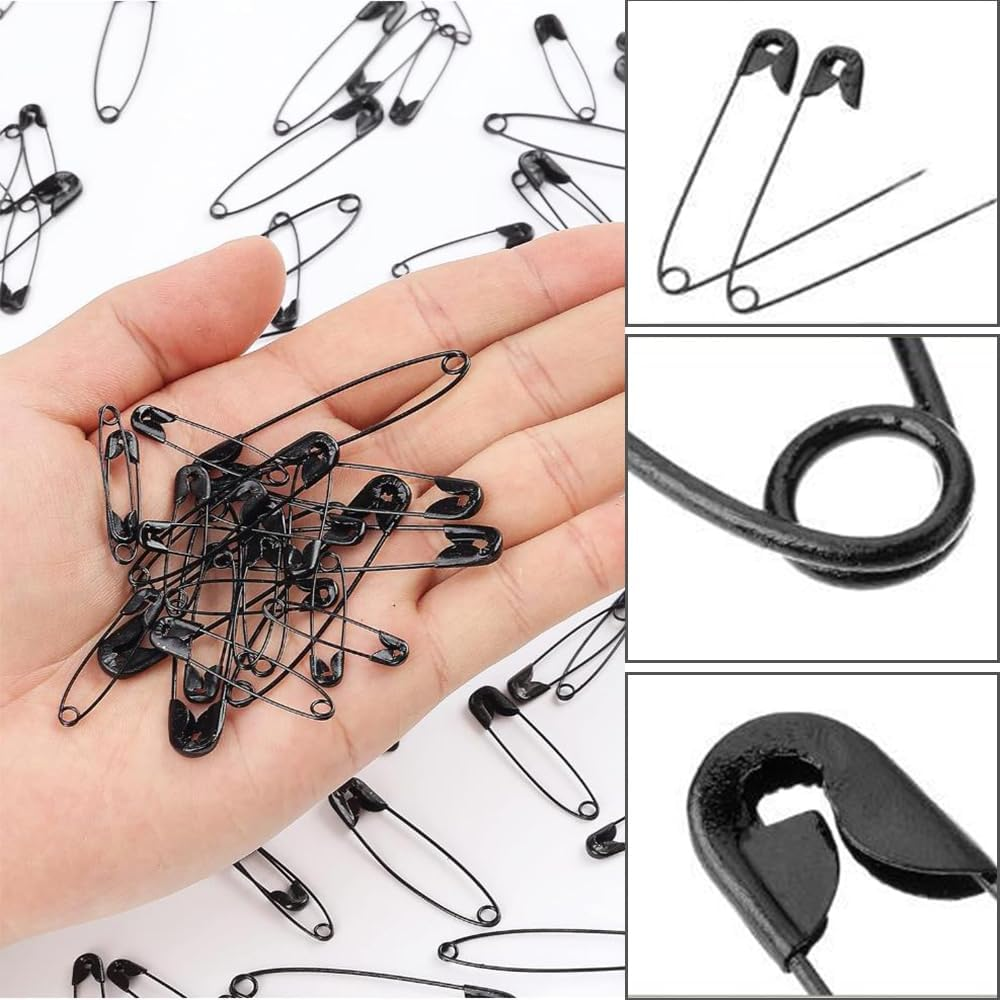 300Pcs Safety Pins By,5 Assorted Sizes, Durable Nickel-Plated Steel Pins, Rust-Resistant & Sharp for Clothes, Sewing, Arts & Crafts (Silver) - Golden image number 6
