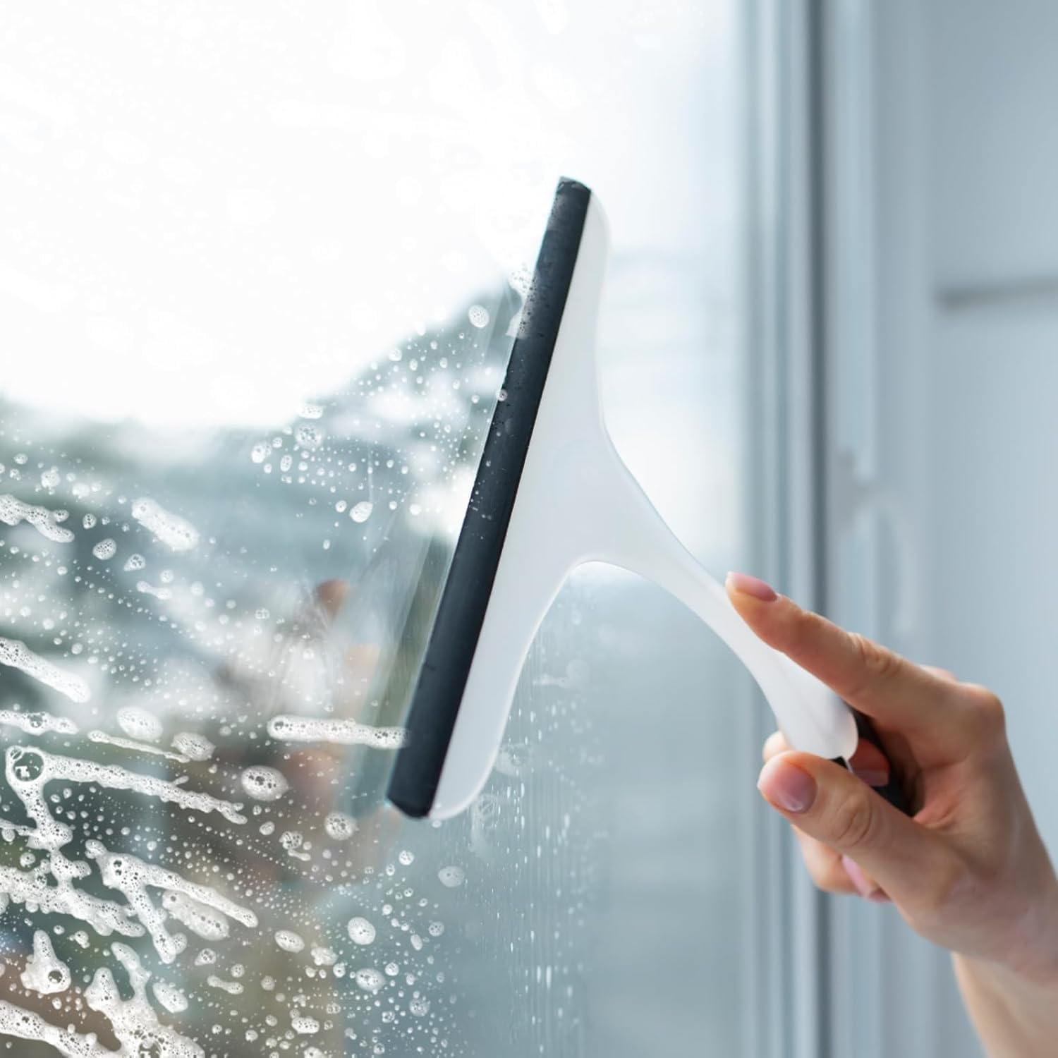 Black Squeegee Replacement Blades, Plastic Window Rubber Squeegee Refill Blades Head for Windows (Black, One Size)