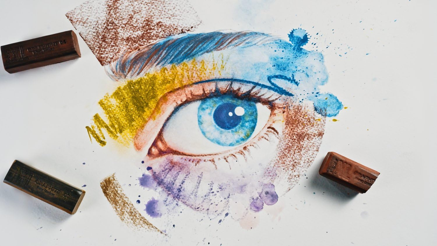 Derwent Graphitint XL Blocks 6 Tin, Set of 6, 60Mm Extra-Large Block, Water-Soluble, Ideal for Sketching, Drawing and Expressive Mark Making, Professional Quality (2306175) image number 2