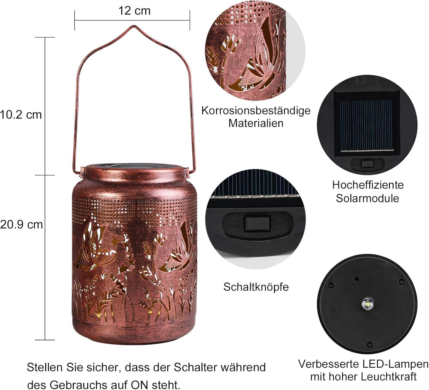 Butterfly Gifts for Women Mum Mother'S Day Solar Lanterns for Outdoors, Hanging Solar Lights for Outdoor Garden, Weatherproof Solar Lights Garden for Balcony, Patios, Table Decoration - Birthday Gifts image number 1