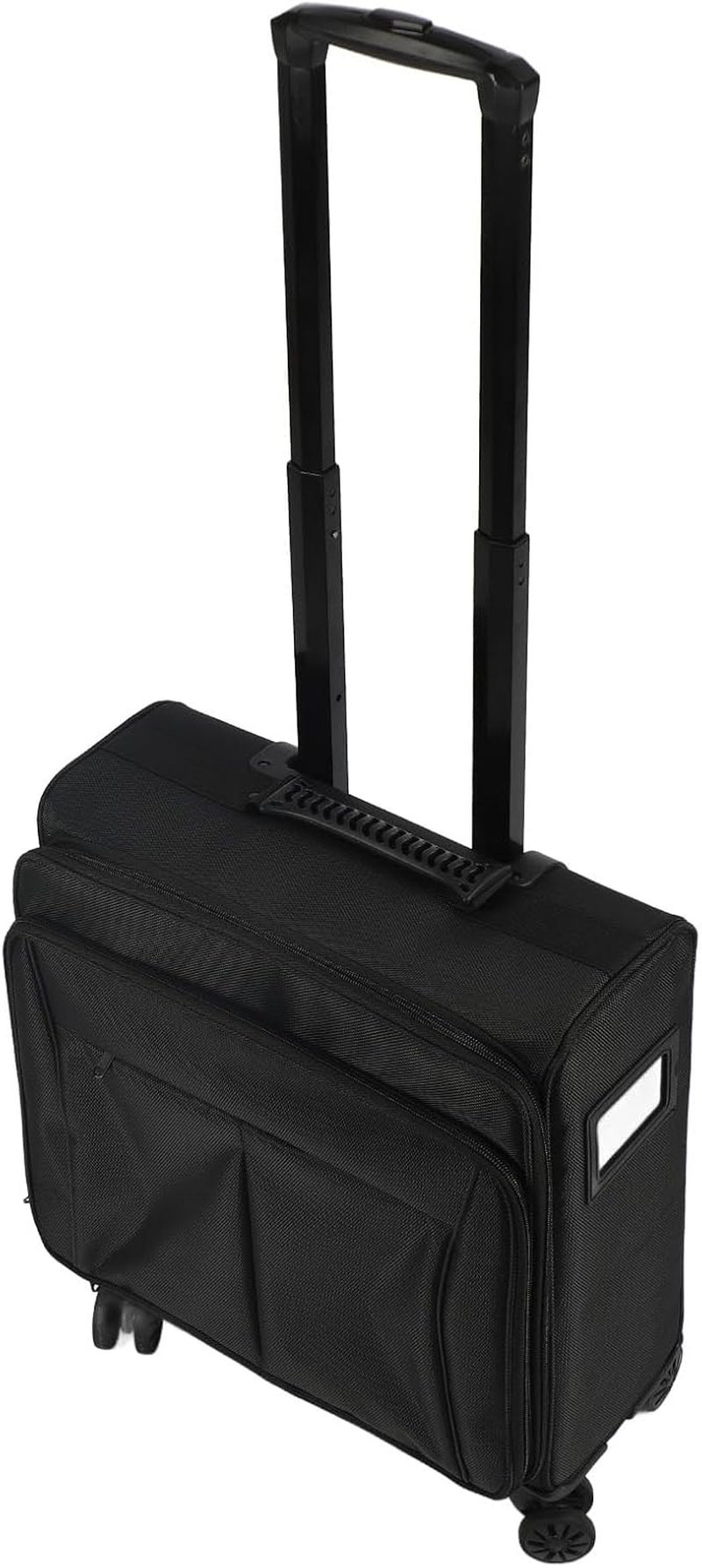 Cryfokt Professional Rolling Makeup Train Case Shock Resistant Large Capacity Organizer Suitcase for Makeup Artists and Nail Technicians, Black Oxford Fabric image number 5