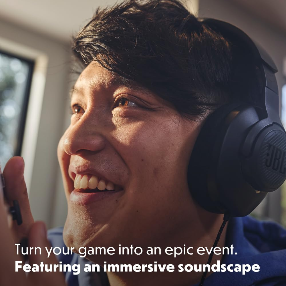 JBL Quantum 100M2 - Wired Over-Ear Gaming Headset with Detachable Mic and Mute Option - Black image number 6