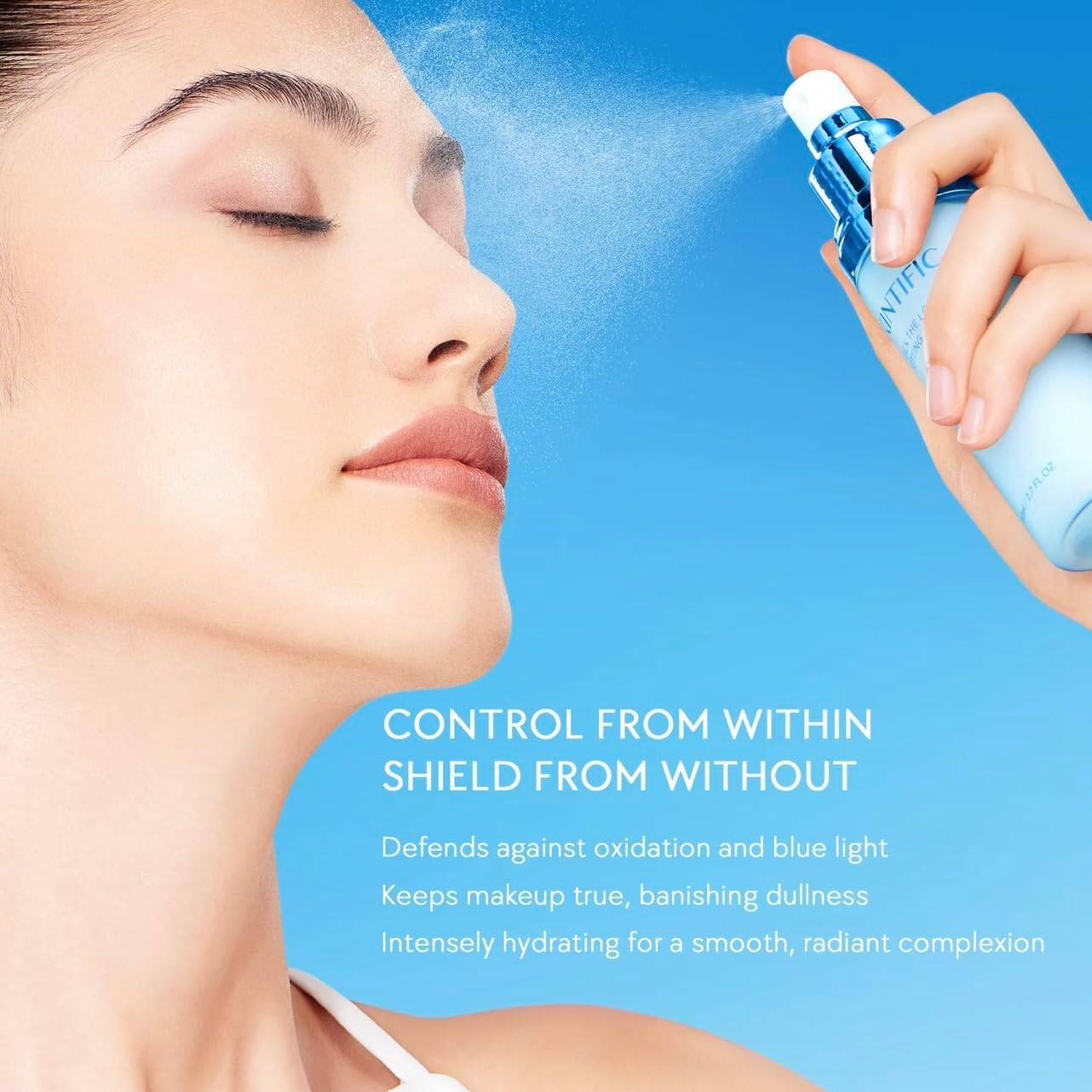 Skintific Lock the Look Setting Spray, Blue, Long-Lasting Oil Control, 16H Wear, Matte Finish, Blue Light Defense, 80Ml image number 6