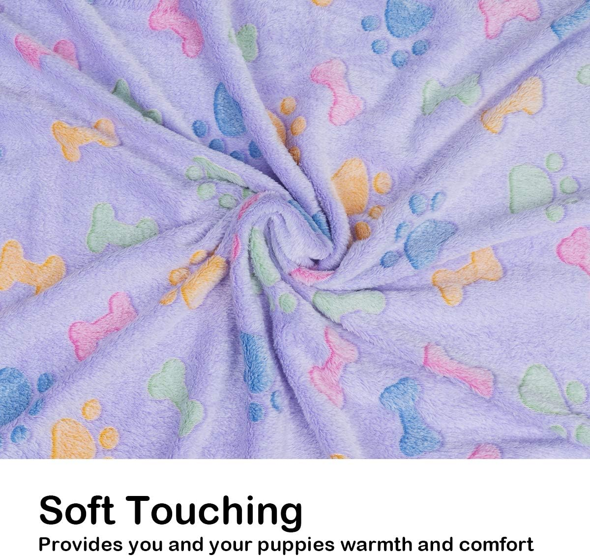 Dono 1 Pack 3 Blankets Soft Fluffy Cute Bone Pattern Fleece Pet Blanket Warm Sleep Mat Cute Print Design Puppy Kitten Blanket Doggy Mat Paw Print for Dog Cat Kitten Doggy and Animals image number 3