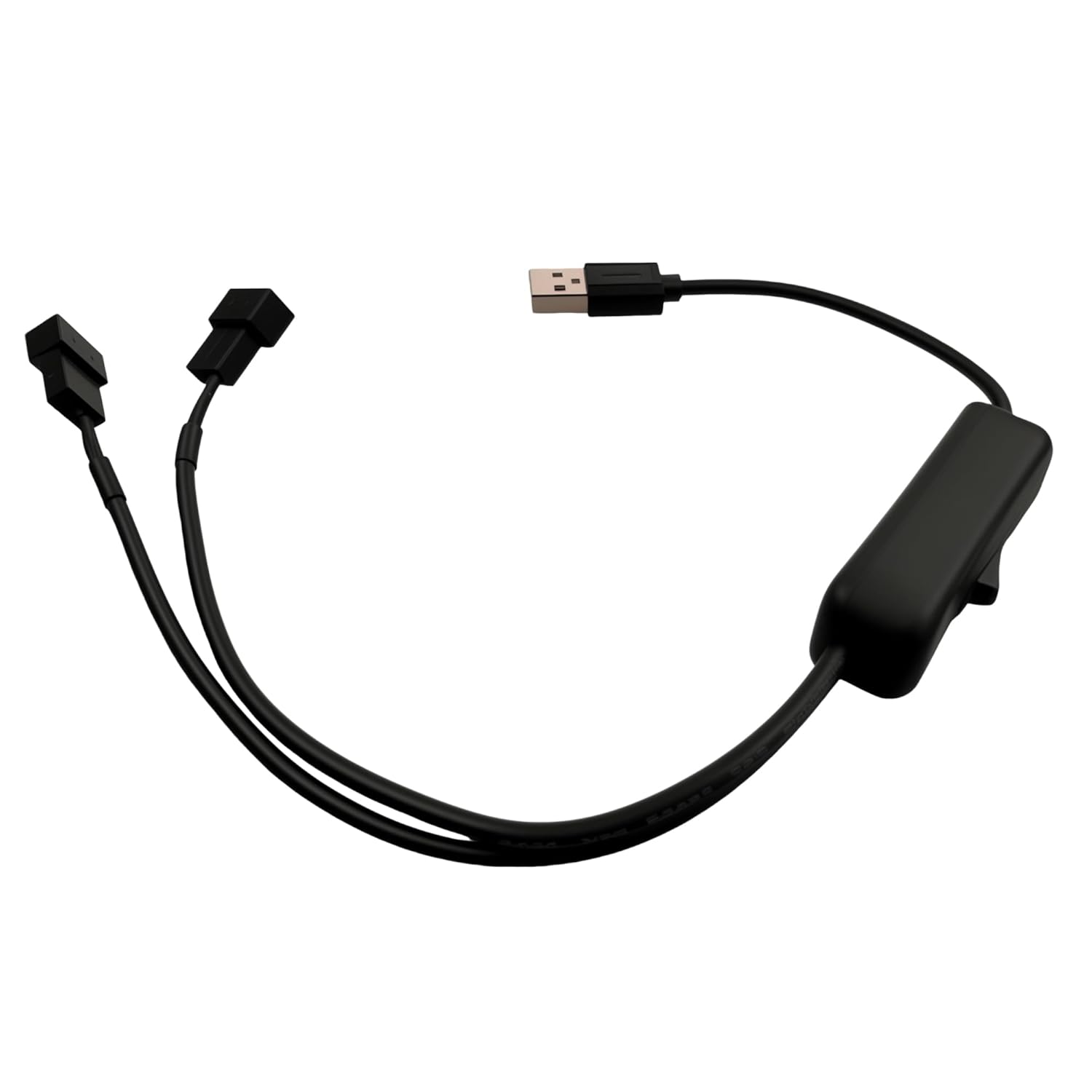 EFGTEK 2 Pack 40Cm USB to 3Pin and 4Pin Fan Power Adapter Cable,Dual 3-Pin / 4-Pin 5V USB Sleeved Fan Power Adapter Cable with On/Off Toggle