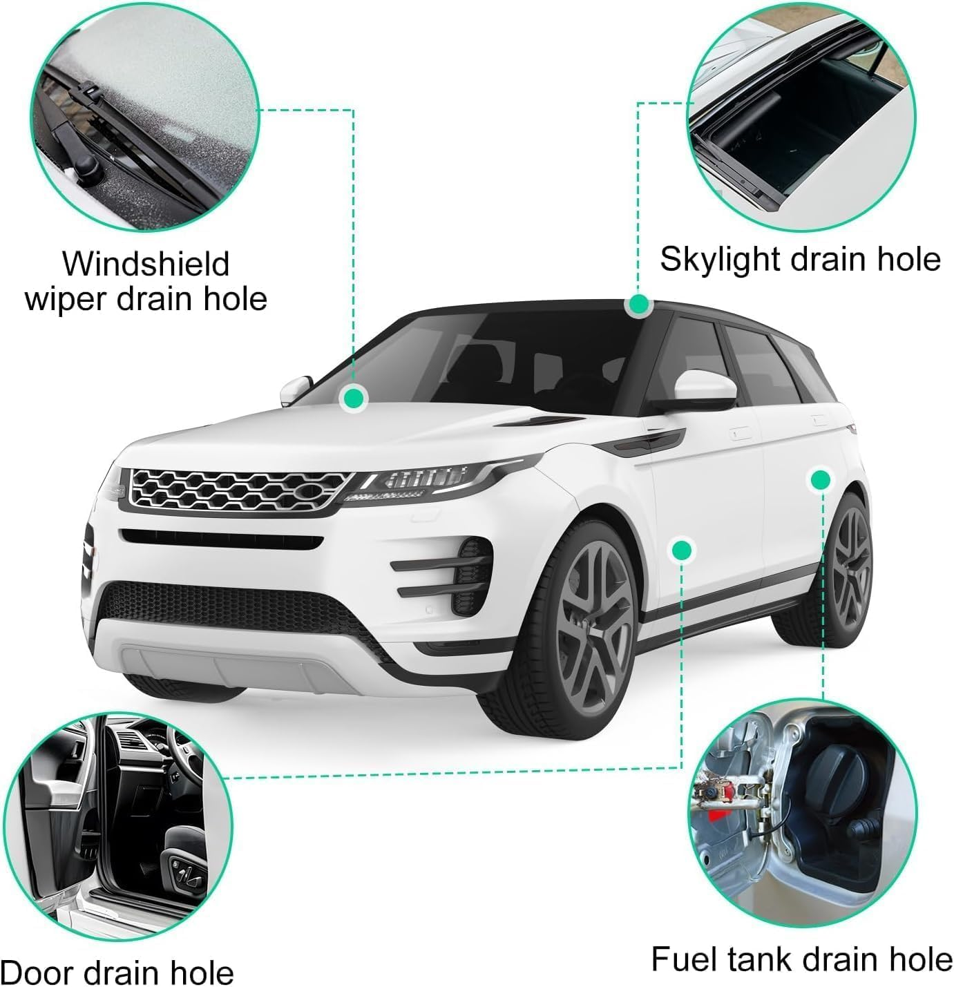 Professional 500CM/16.4FT Flexible Auto Sunroof Drain Cleaning Tool, Long Slim Drain Brush for Car Sunroof Windshield Wiper AC Vent Tube Pipe Cleaner & Dredging Kit image number 5
