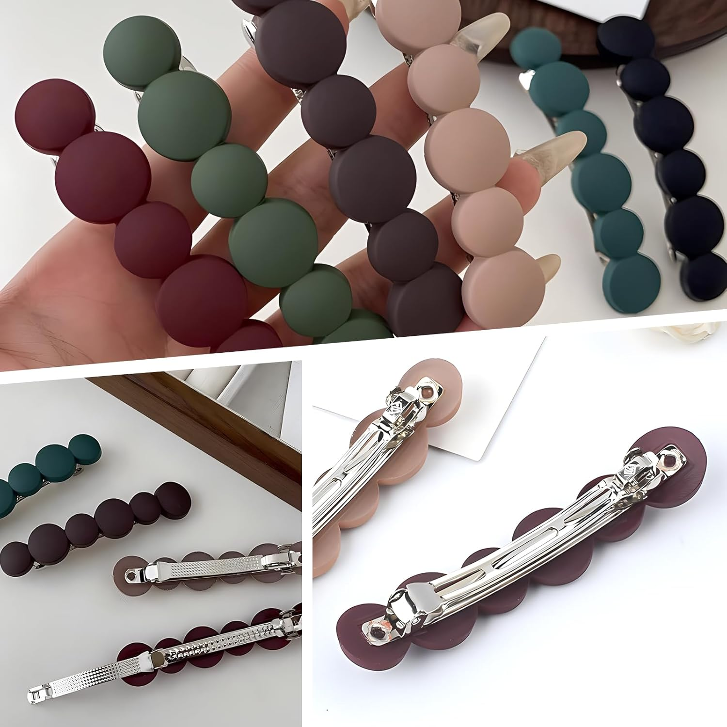 French Hair Clips Women, Chmiss Decorative Hair Clips, 6 Pieces Small Hair Clip Set, Thin Hair Automatic Hair Clip, for Women Girls Thin Hair Accessories image number 4