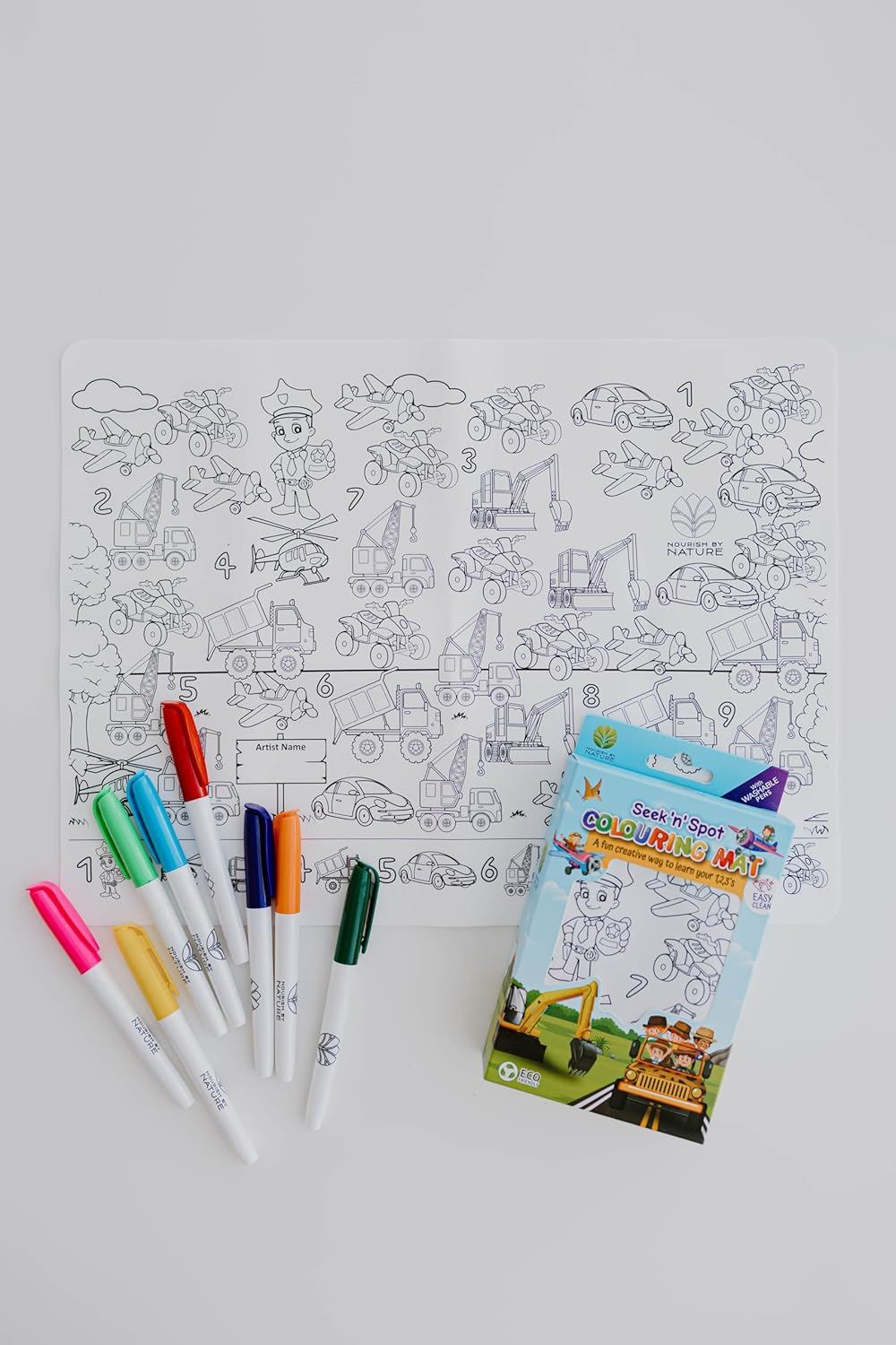 Nourish by Nature Silicone Colouring Mat - Cars and Trucks image number 2