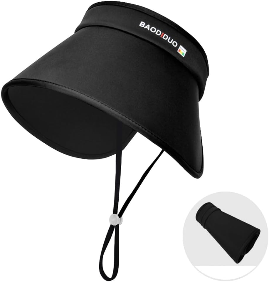 Sun Visor Hats for Women Wide Brim UPF 50+ UV Sun Protection Visor Hats Casual Adjustable Roll up Summer Beach Caps