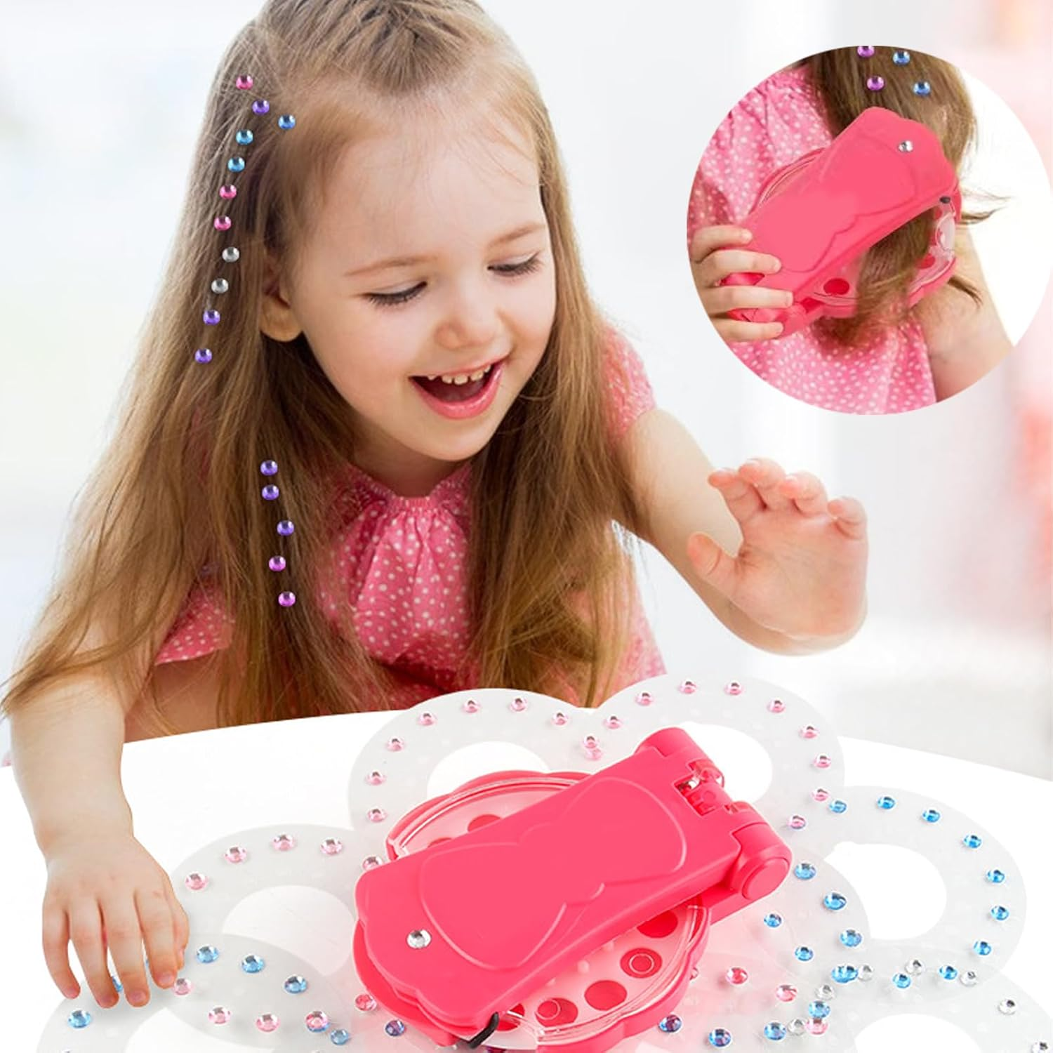 Hair Bedazzler Kit, 180 Pieces Glitter Stones and 1 Piece Diamond Hair Machine, Hair Gemstone Styler, Hair Glitter Machine, for Brightening Hair, Clothes, Accessories image number 5