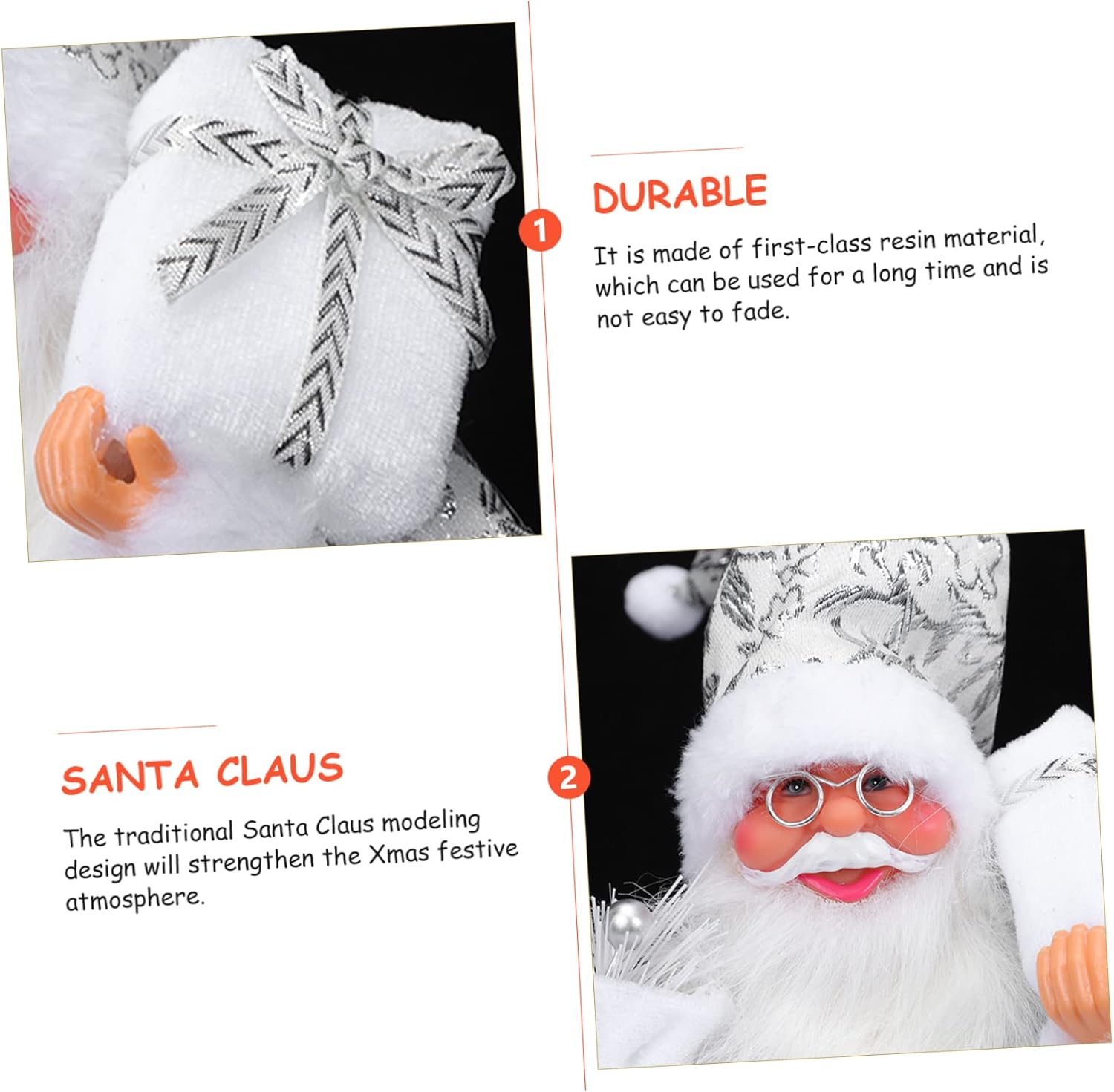Amosfun Santa Claus Ornaments Christmas Home Decor Resin Ornament for Xmas Decorations Christmas Decorations Table Chic Festival Desk Adornment