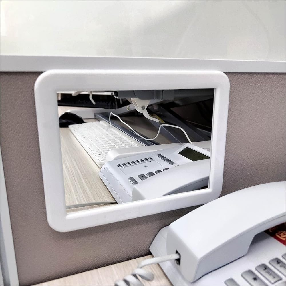 MIHAGUTY Magnetic Locker Mirror, 5" X 7" Small Mirror with Magnetic Backing, Real Glass for School, Bathroom, Household Refrigerator, Office, Home (White) image number 3