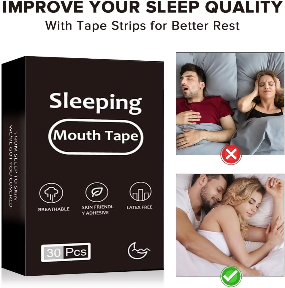 30 Pack Sleep Strips,Yakiter Sleep Tape, Mouth Tape for Sleeping Specially Designed for Lip Contact,Mouth Sleep Tape for Improved Nasal Breathing and Reduced Snoring for Women & Men image number 2