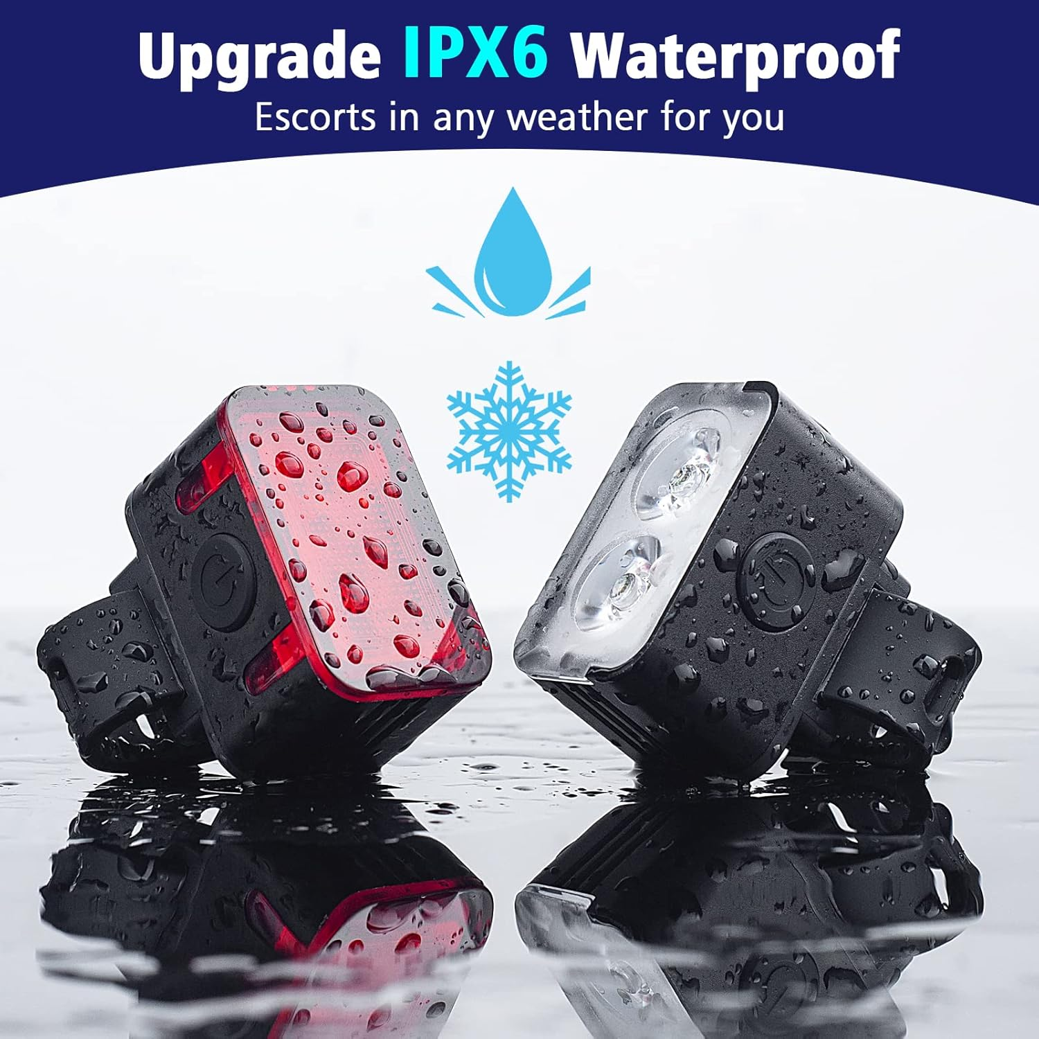 Powerful Rechargeable Bike Light Set - Smart Multi-Modes Ultra Bright Bicycle Front and Rear Lights with Spot & Flood Beams, Waterproof Headlight Taillight Set for Mountain, Road, Kids & City Bicycles image number 3