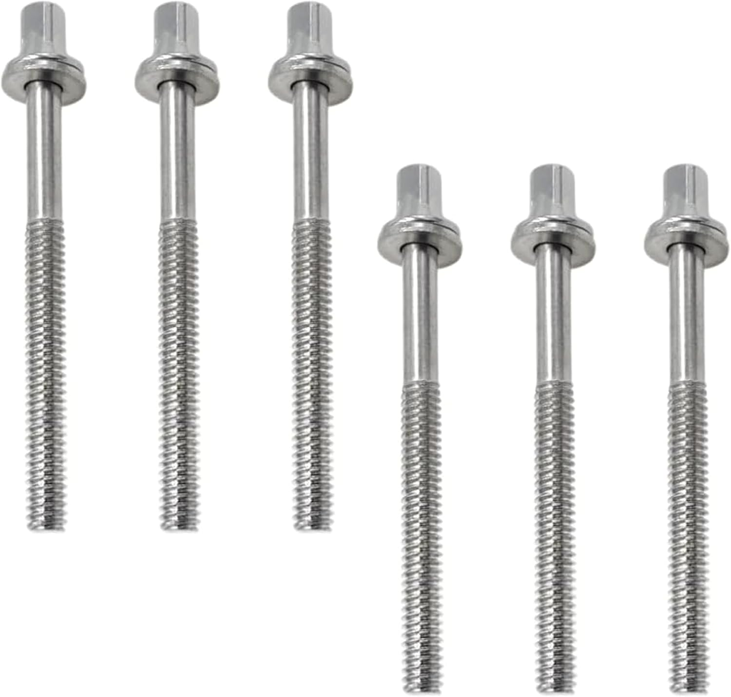 Drum Tension Rods with Washers, 6-Piece Set, Mounting Screws for Jazz and Snare Drums, Percussion Instrument Parts (50Mm) image number 2