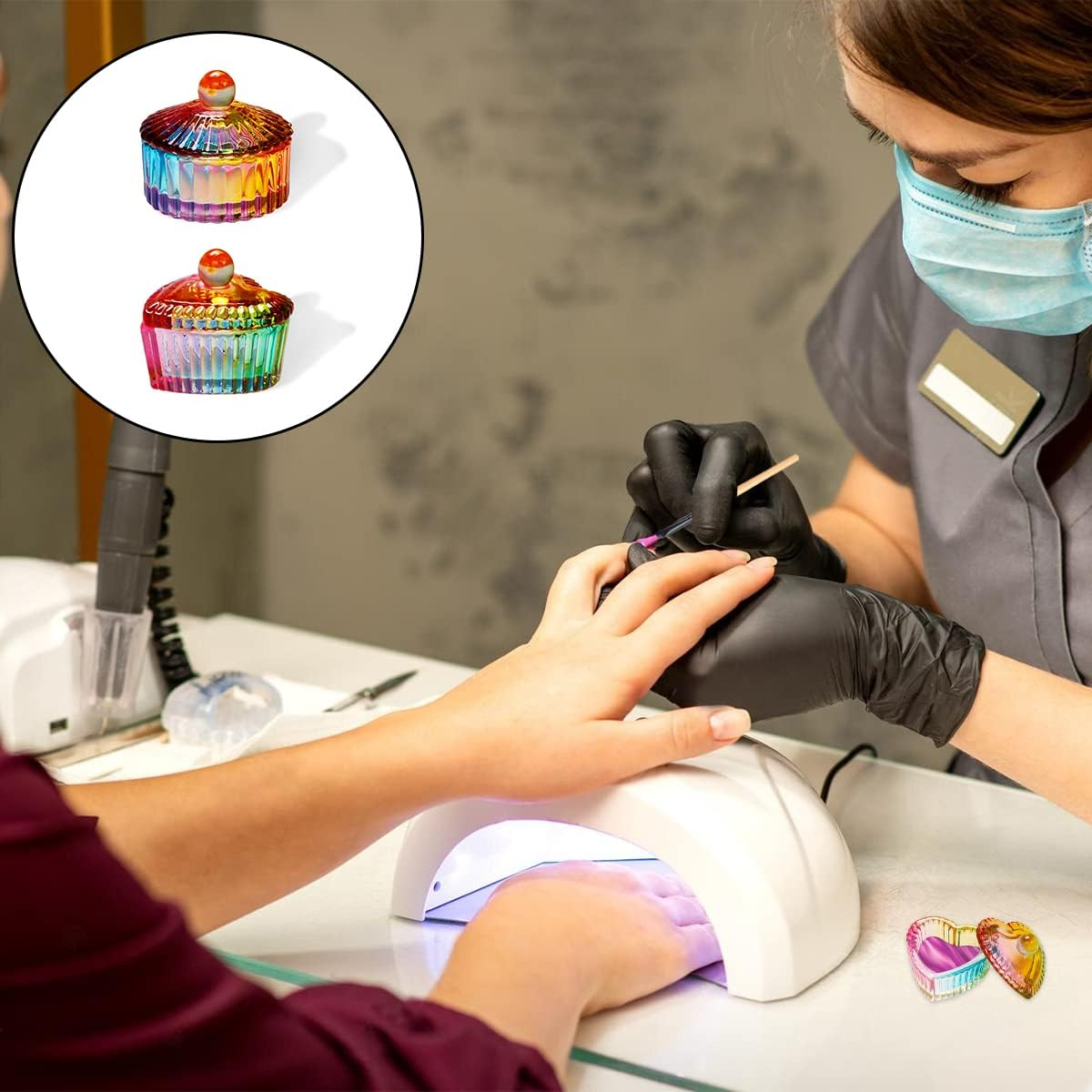 WELANE Dappen Dish Cups, 2 PCS Glass Nail Art Cup for Nail Art Acrylic Liquid, Jewelry Storage image number 6