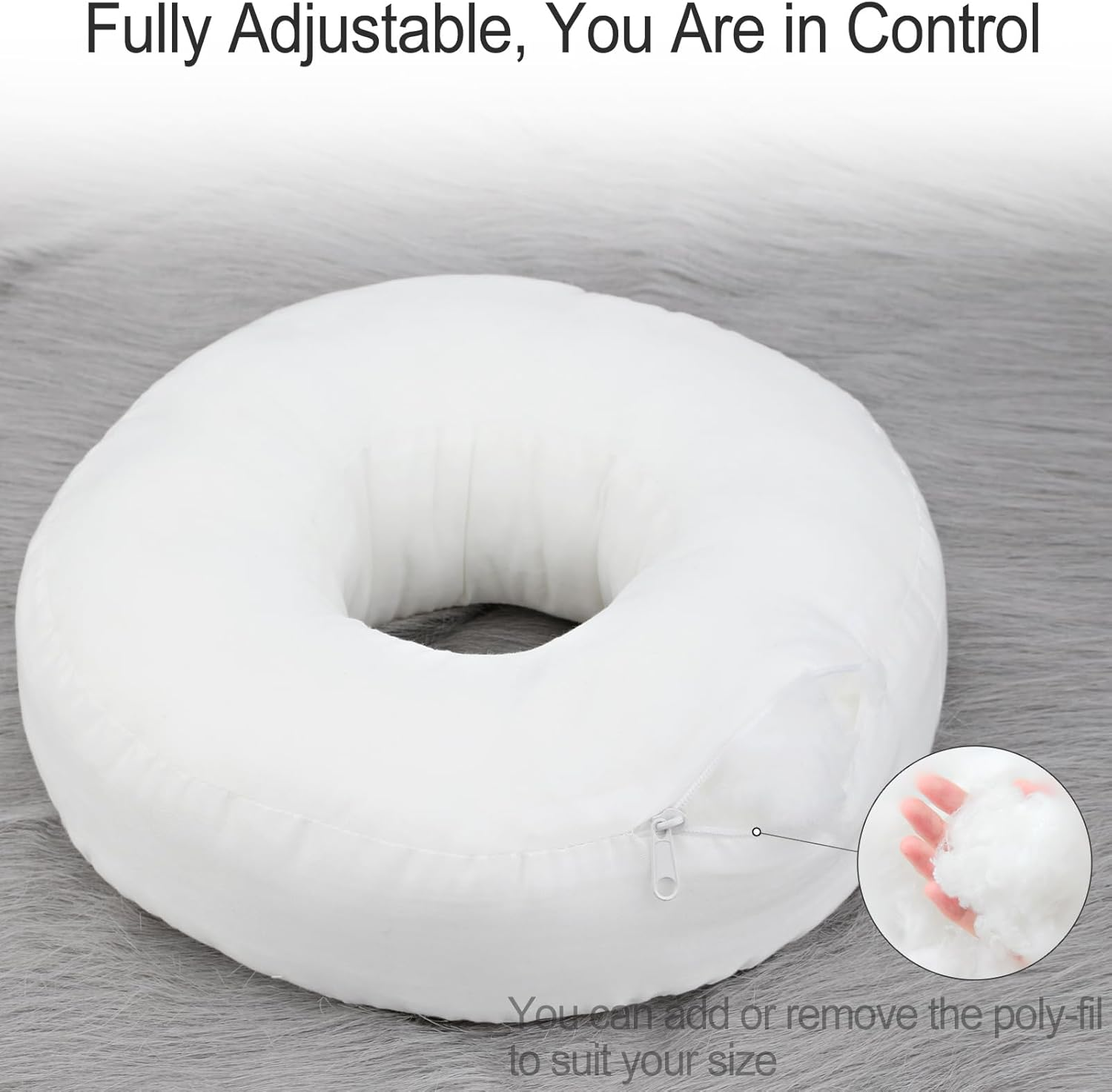 Piercing Pillow with Washable Cover, Ear Piercing Pillow for Side Sleepers with Ear Hole for Ear Pain Relief Cartilage Piercing Side Sleeping Pillow Pressure Sore Cnh Donut Pillow Minky Dot Coral - Grey image number 5