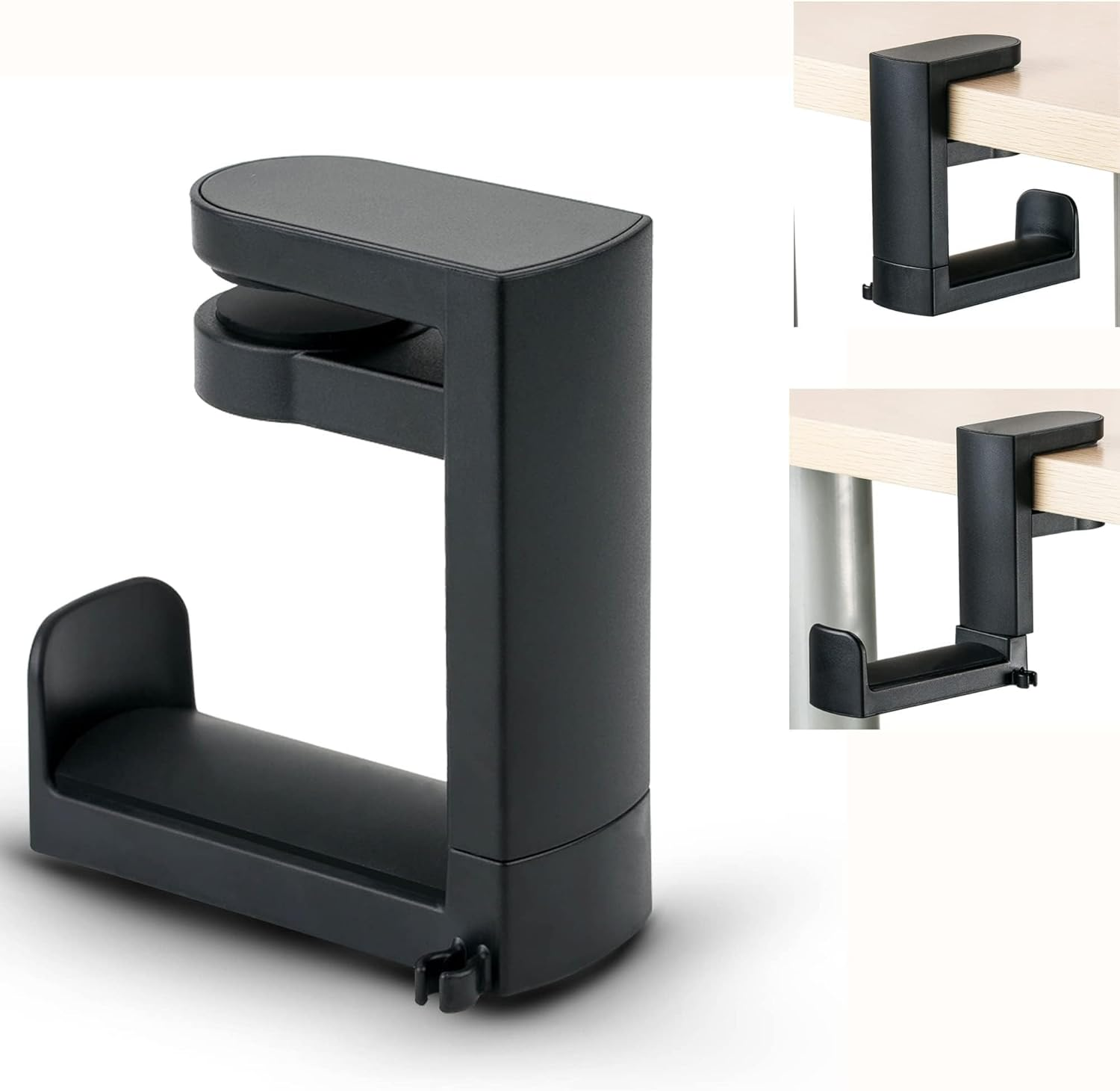 PC Gaming Headset Hook Holder Hanger Mount, Headphones Stand with Adjustable 360 Rotating Arm, under Desk Clamp on Design, Universal Fit, Built in Cable Clip Organizer (Black) (#1) image number 3