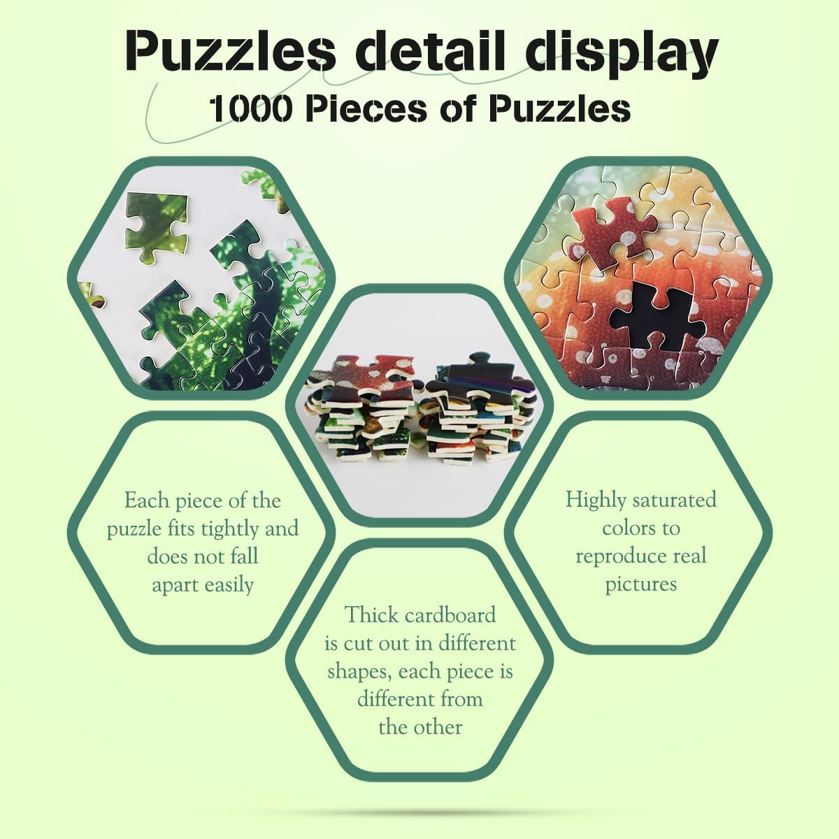 MISITU 1000 Pieces Jigsaw Puzzles for Adults Mushroom House Village Picnic Impossible Hard Difficult Challenging Teens Jigsaw Puzzle 70 X 50 Cm with Reference Poster image number 6