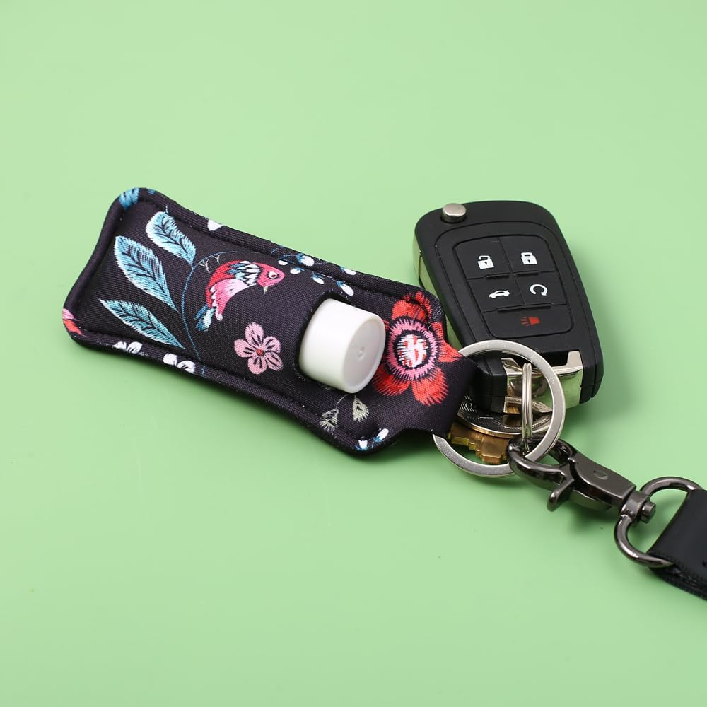 COOKOOKY Chapstick Holder Keychain Cute Lip Balm Keychain Holder with Clip, Sunflower, Large
