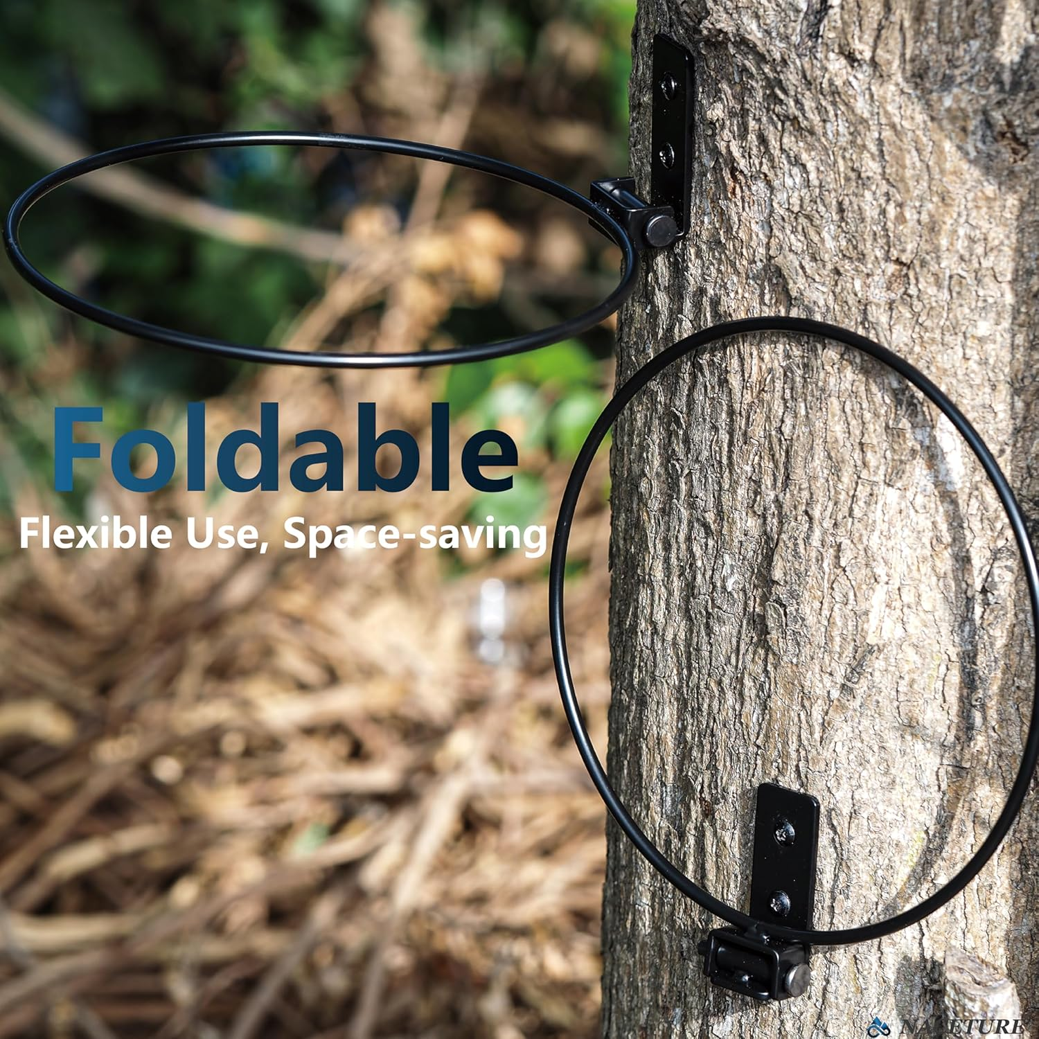 2 Pack 8 Inch Bird Feeders and Squirrel Feeder outside Hanging Tree Mounted &ndash;Bird Feeding Station Water Bowl for Wall Mounted, Bird Feeder Kit Stainless Steel Bowl for Outdoor Fence, Deck image number 1