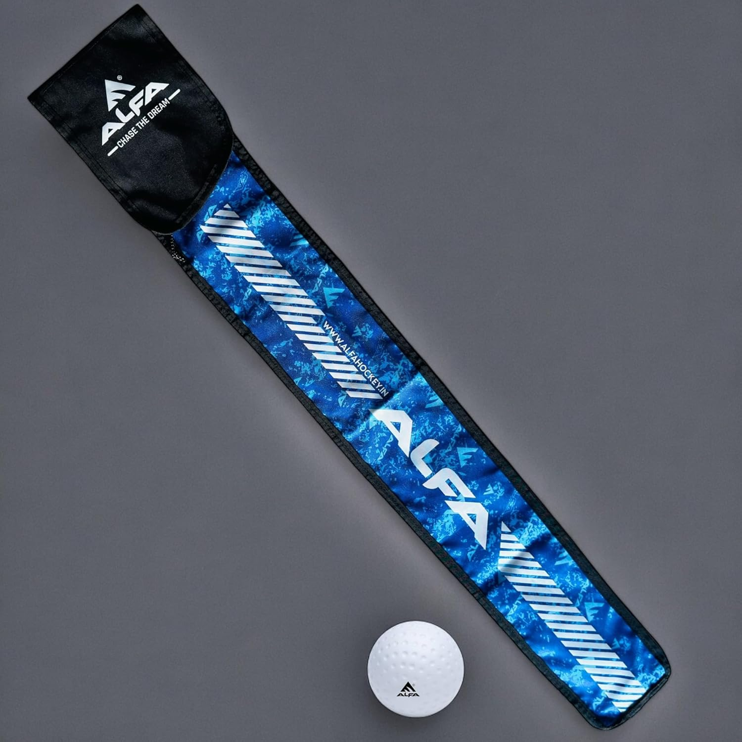 ALFA AX2 Hockey Stick | Color: Blue Spark | Size: 36.5" | Material: 25% Carbon, 10% Kevlar, 65% Glass Fibre | Gender: Unisex | Dual Core Hybrid Composite Stick | Scoop Bend for Drag Flicks image number 2