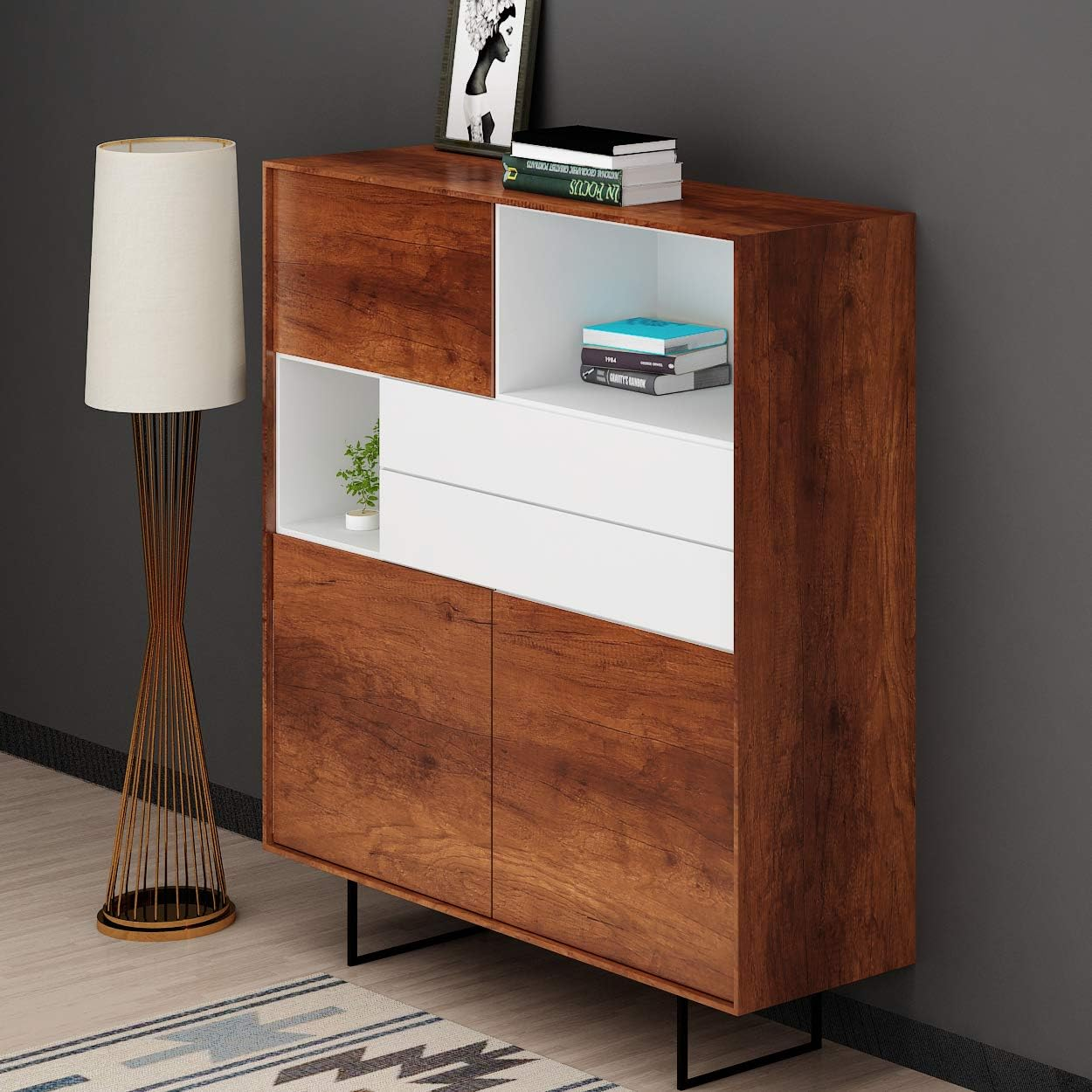 Livelynine 15.8X197 Inch Brown Wood Wall Paper Peel and Stick Kitchen Cabinet Wallpaper Adhesive Shelf Liner Wood Grain Vinyl Wrap for Cabinets Old Furniture Cupboard Wardrobe image number 5