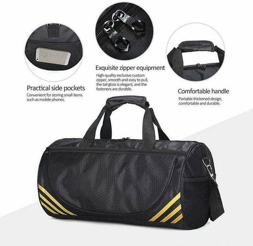 AIMALL Gym Duffle Bag Waterproof Taekwondo Travel Duffel Bag Outdoor Large Size Black, Durable Nylon & Polyester, Casual Style, Side Pockets, 17.7X9X9In image number 1