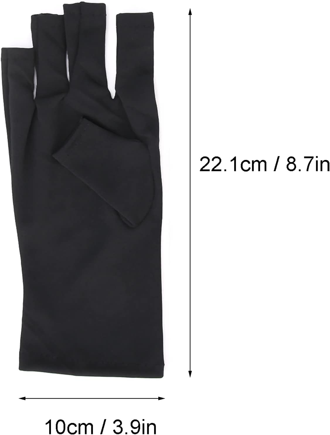 UV Protection Nail Art Gloves, Nail Art Skin Care Glove Polyester UV Resistant for Driving for Canoe for Hiking(Black)