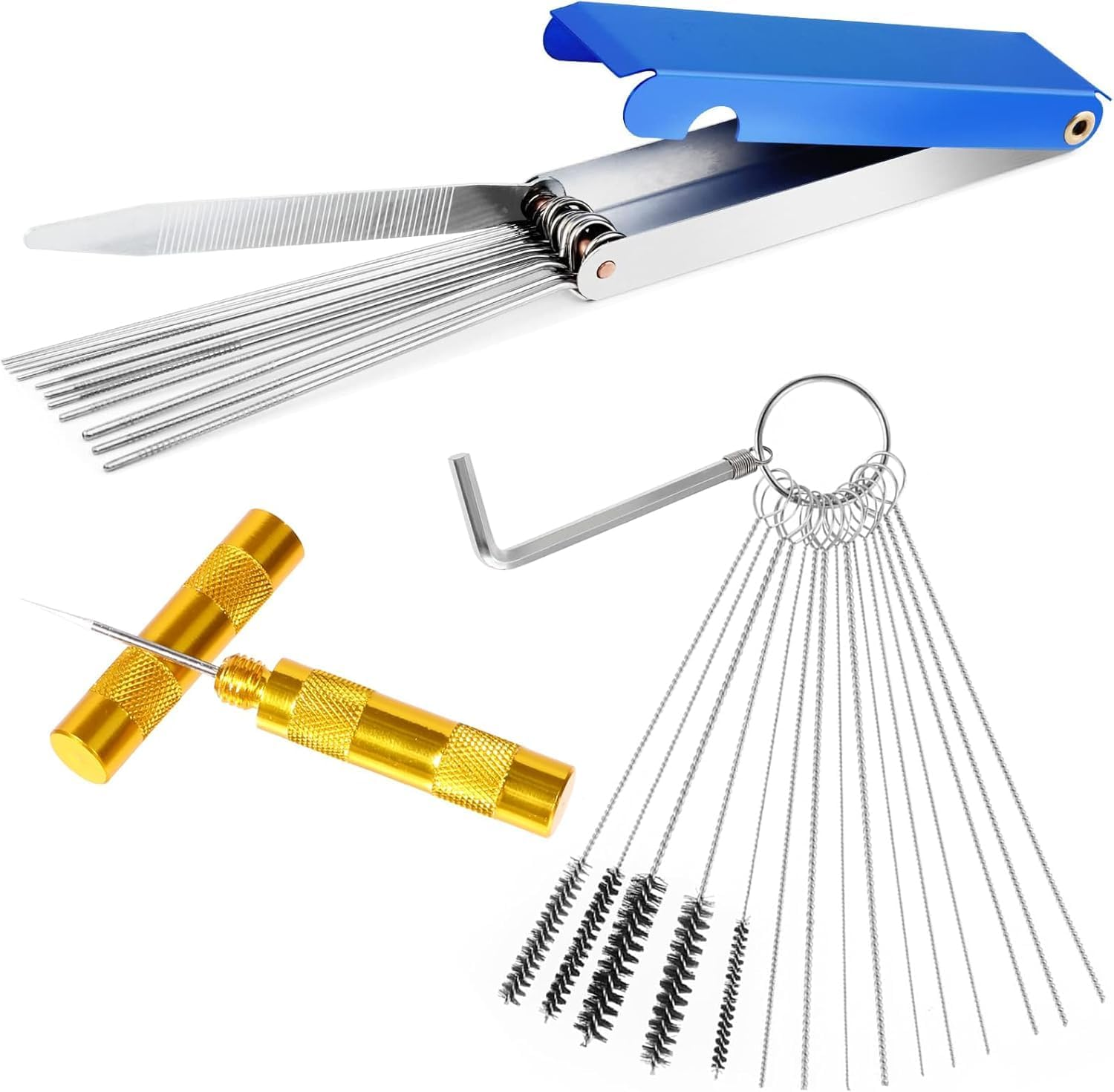 Carburetors Carbon Dirt Jet Remover Cleaner, Multi-Size Carburetors Cleaning Tool Kit, Carburetor Cleaning Kit and Torch Tip Cleaner Set for Auto, Motorcycles image number 5