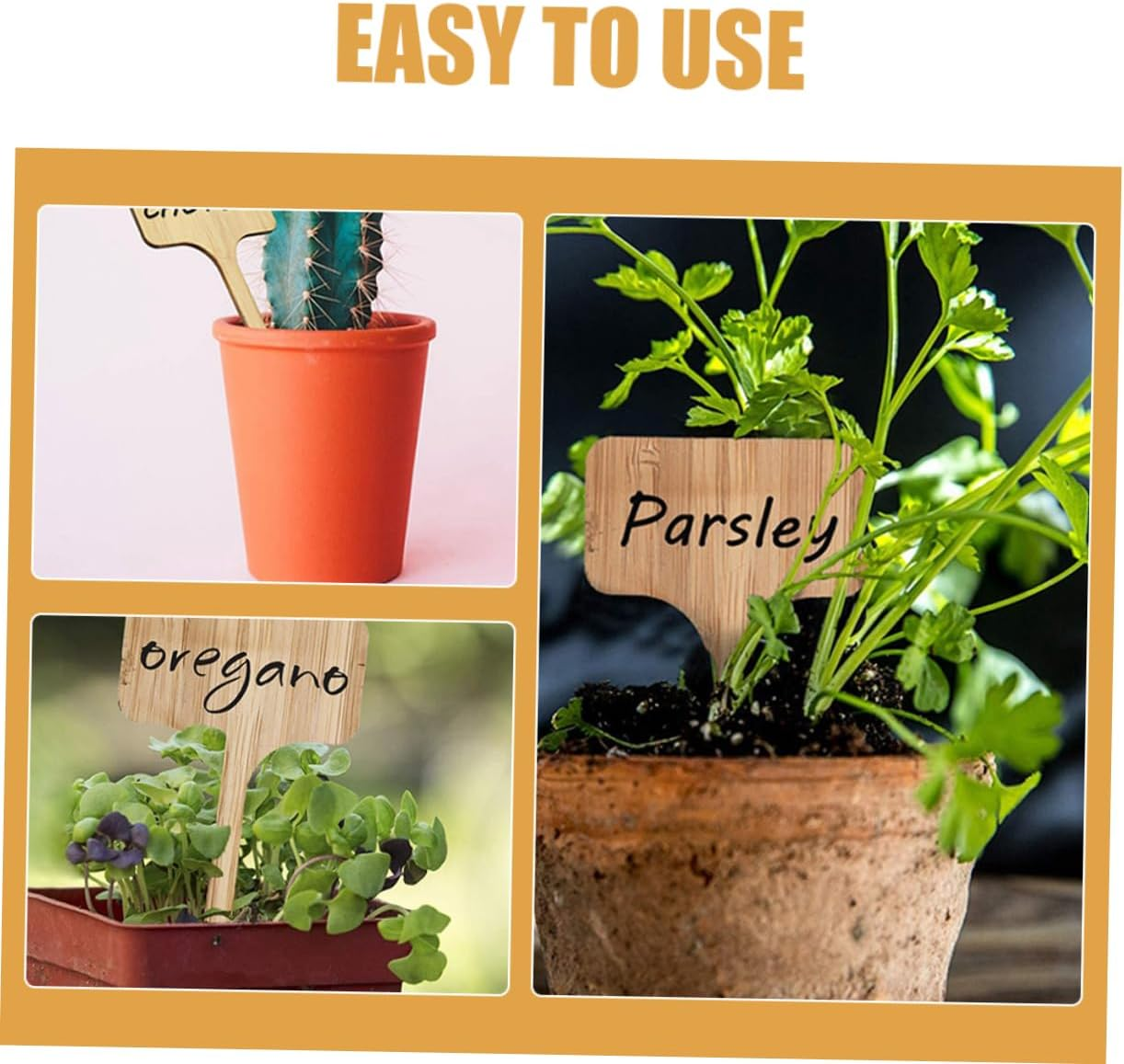 Sosoport 60Pcs Wood Plant Labels Garden Tags for Plants Outdoor Seedling Labels Markers for Potted Nursery Garden Supplies image number 6