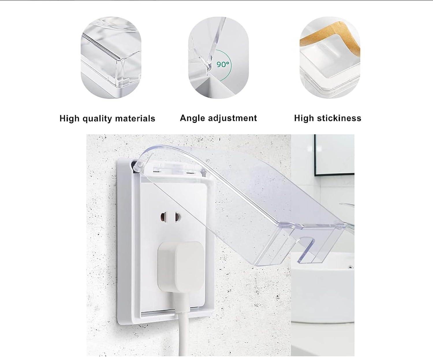 Power Box Baby Proof Outlet Cover White Outlet Covers Electric Luminaries Outdoor Wall Switch Guard Socket Cover Weatherproof Farmhouse Switch Plates Wall Switch Cover（Transparent Color）