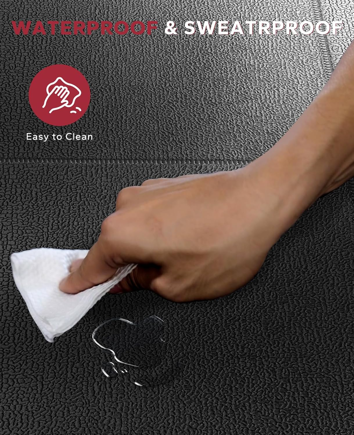 HAPBEAR Foldable Exercise Equipment Mat, 173&times;61Cm&times;5Mm Thick, Non-Slip Treadmill, Weight Bench & Walking Pad Mat for Carpet & Hardwood Floors, Shock Absorbing Floor Protector for Home Gym