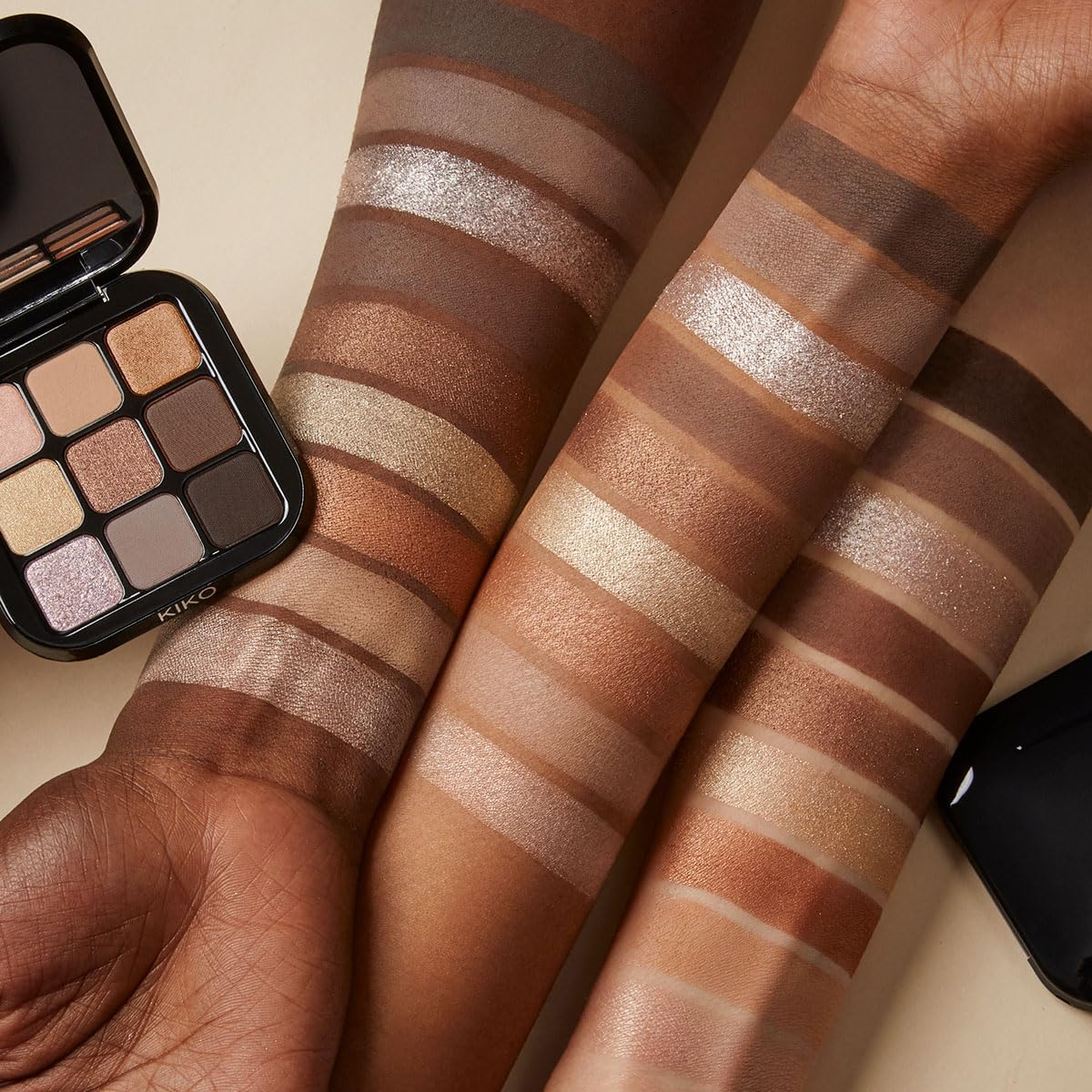 KIKO Milano Glamour Multi Finish Eyeshadow Palette 01 | Palette with 9 Eyeshadows in Different Finishes