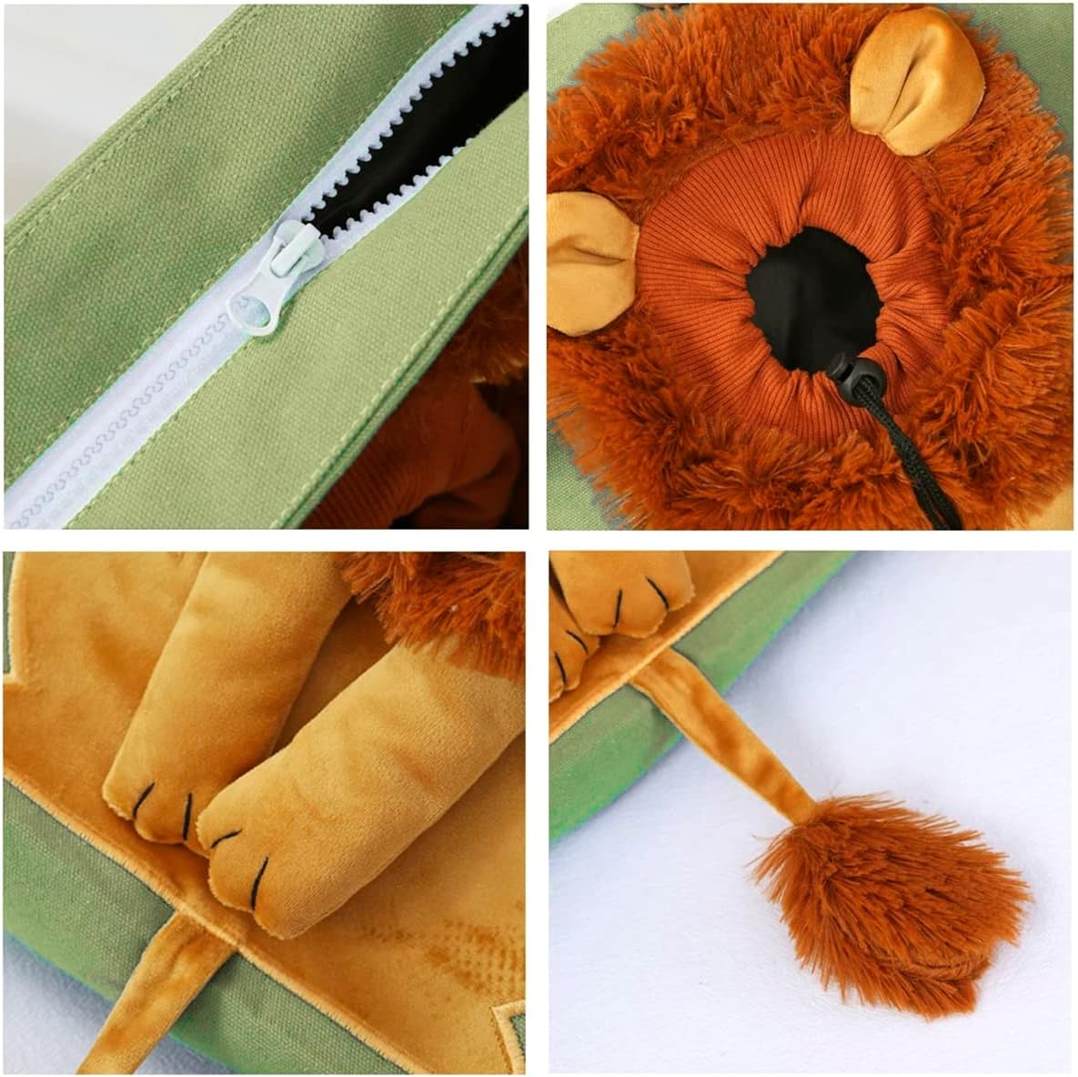 Claumeng Cute Lion-Shaped Cat Carrying Bag,Pet Backpack Carrier, Tote Bag, Large Capacity Dog Canvas Bag Portable Shoulder Pet Outdoor Travel Handbag for Small Animals(Light Green) image number 1