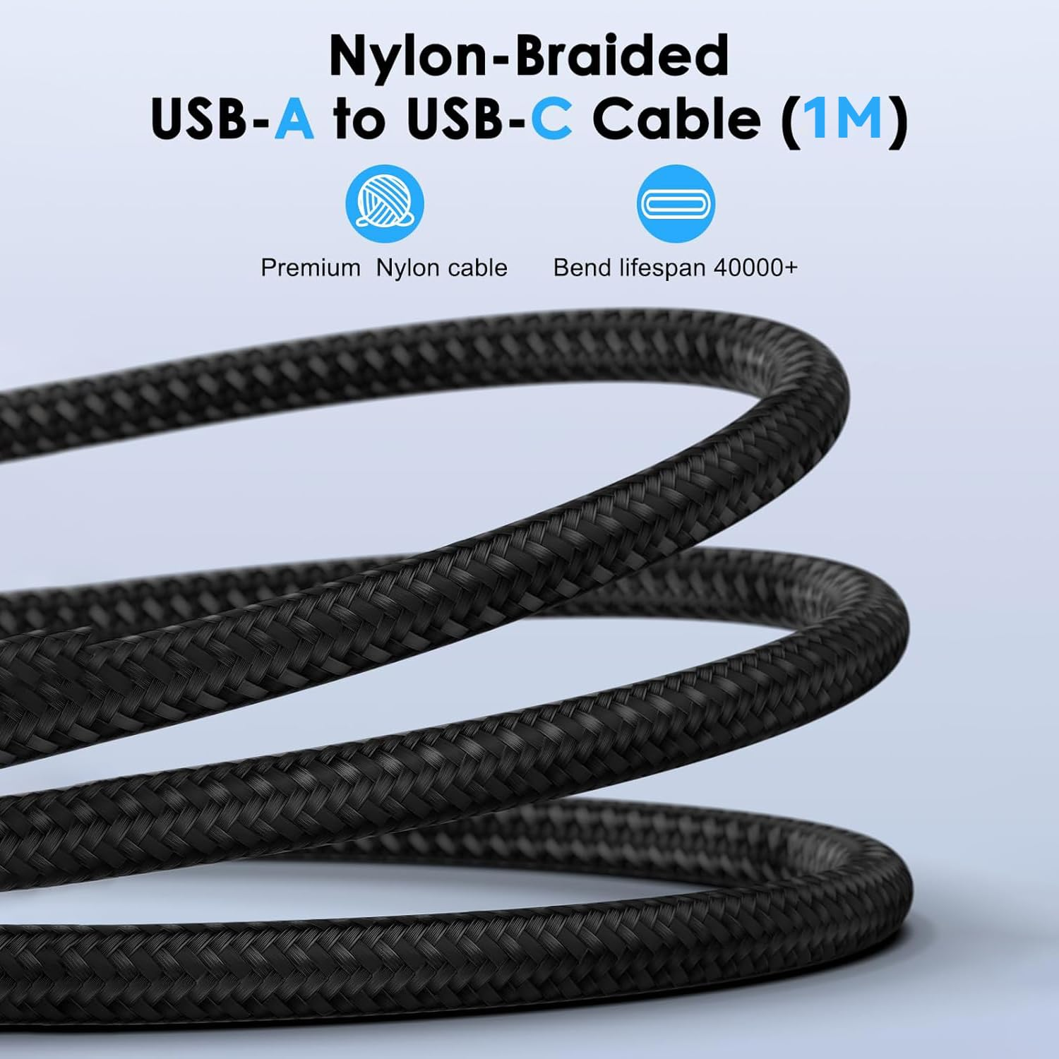 USB to USB C Cable (1 M), 2-Pack USB a to Type C Charger Cord Fast Charging for Iphone 17/16/15 Samsung Galaxy S25 S24 S23 S22 S21 S20 Ultra S10, Moto, Pixel, Xiaomi image number 5