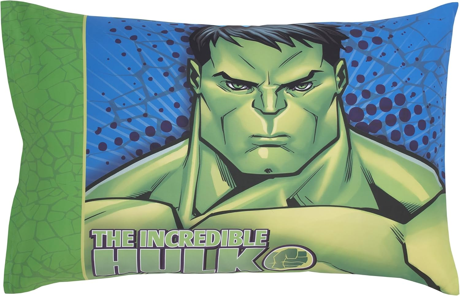 Nojo Marvel the Incredible Hulk Green, and Blue 4 Piece Toddler Bed Set - Comforter, Fitted Bottom Sheet, Flat Top Sheet, and Reversible Pillowcase - Batwheels - Ready To Roll image number 4