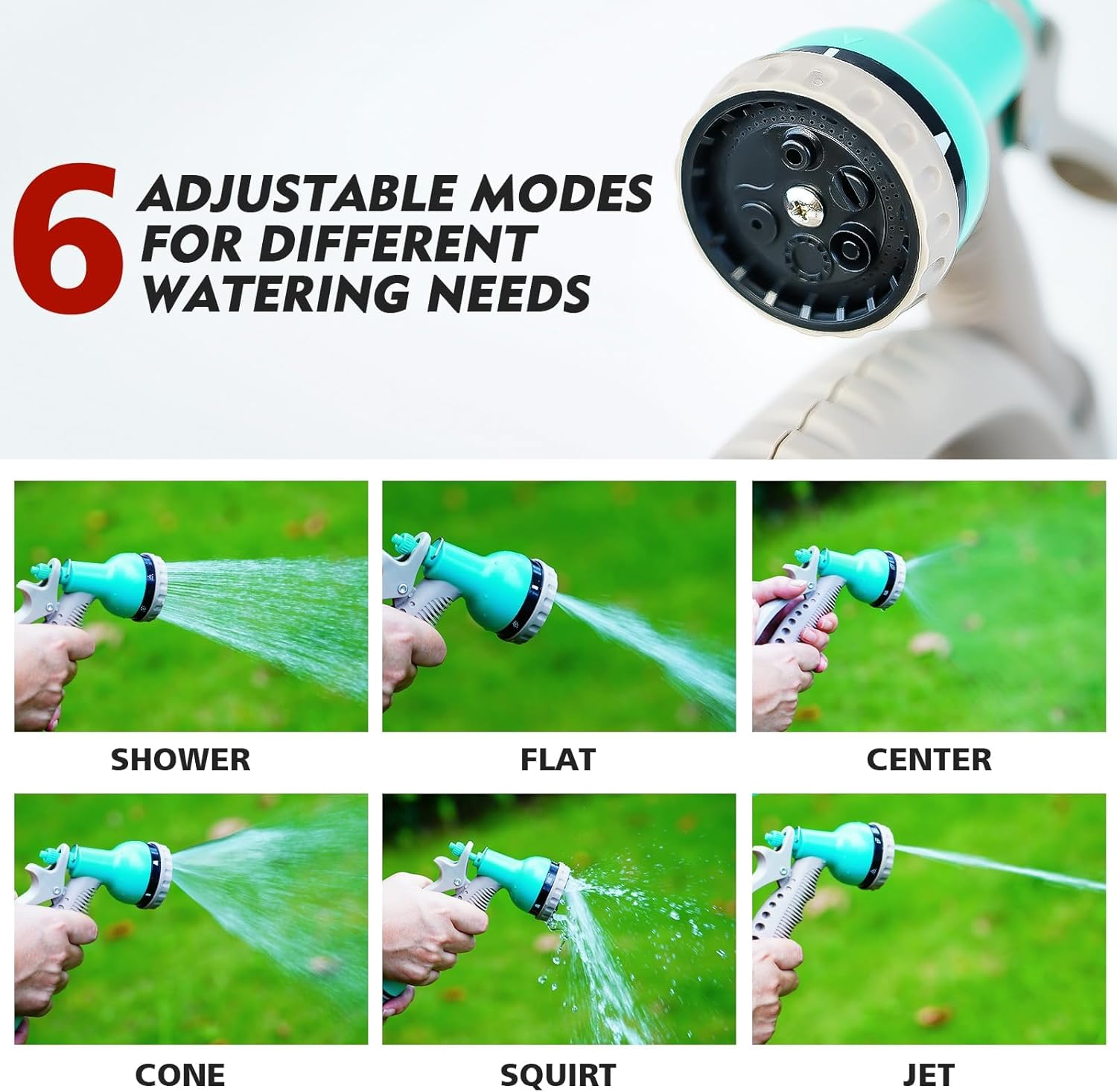 Retractable Garden Hose Reel, 13M+2M, Portable Hose Reel for AU Standard Hose Connection, Any Length Lock/Automatic Slow Return System/180&deg;Swivel Bracket, for Watering Garden, Washing Cars & Pets image number 4