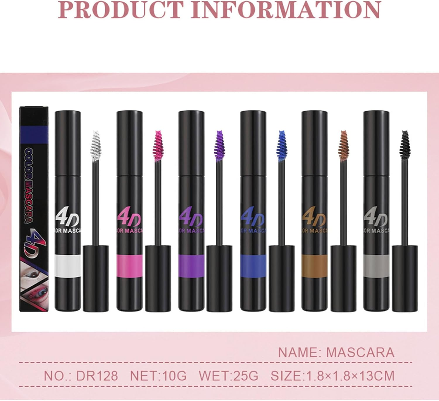 Hedmy Everyday Waterproof Mascara Buildable Volumizing and Lengthening Smudge Proof Flake Resistant Mascara for a Natural yet Defined Lash Look White One Size - Blue image number 3