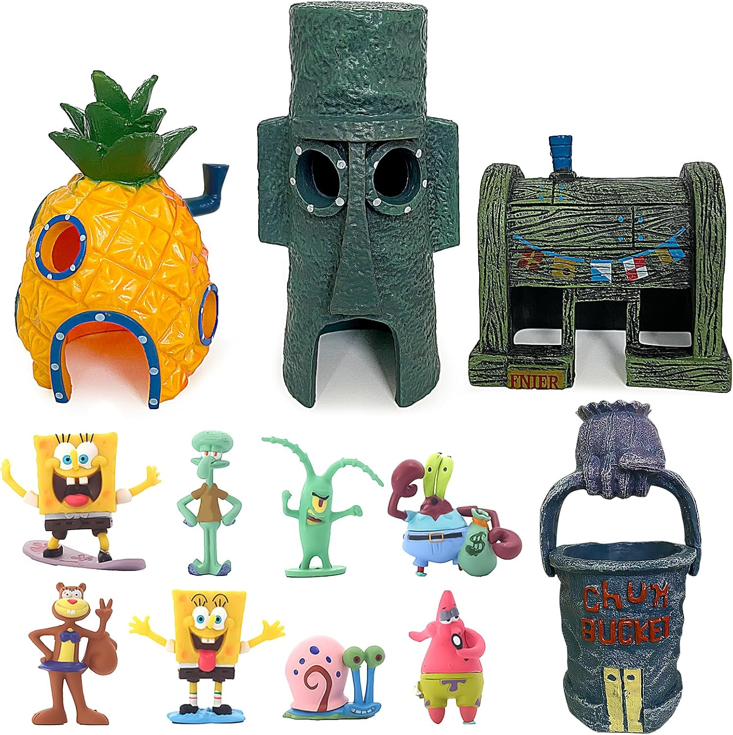 Aquarium Decoration, Fish Tank Ornament Ornaments, Landscape Pineapple House Cave for Underwater Decoration Plastic Decor