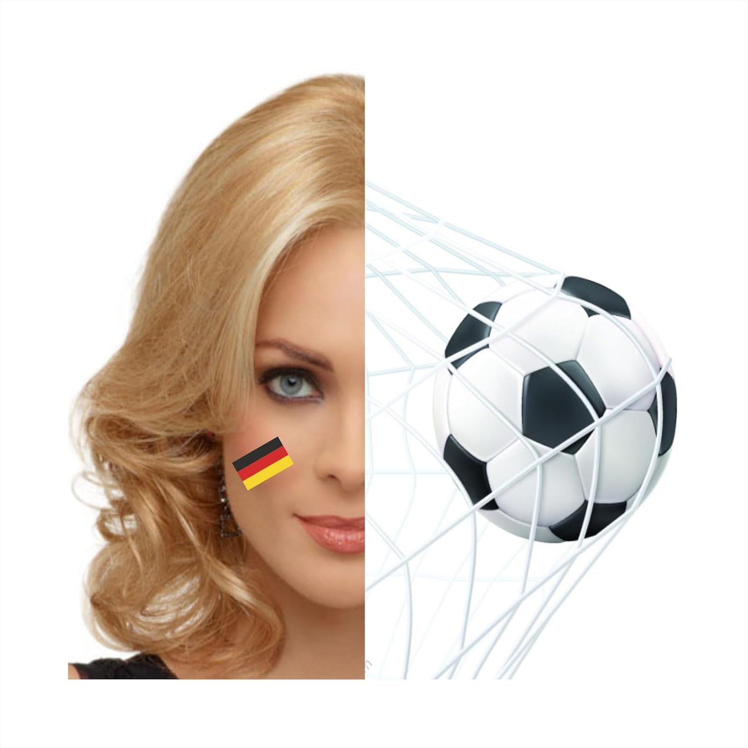 Womaha 30 Temporary Germany Flag Tattoos Fans Face Tattoo Stickers for Adults Kids Group Activity Props image number 4