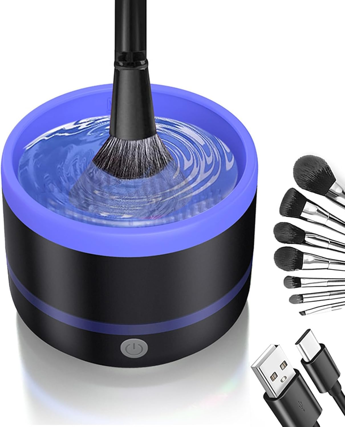 Roseflower Makeup Brush Cleaner, Automatic Makeup Brush Cleaners, Rotating Multifunctional Deep Cleaning Machine for Makeup Brush Makeup Tool- Effective Cleaning