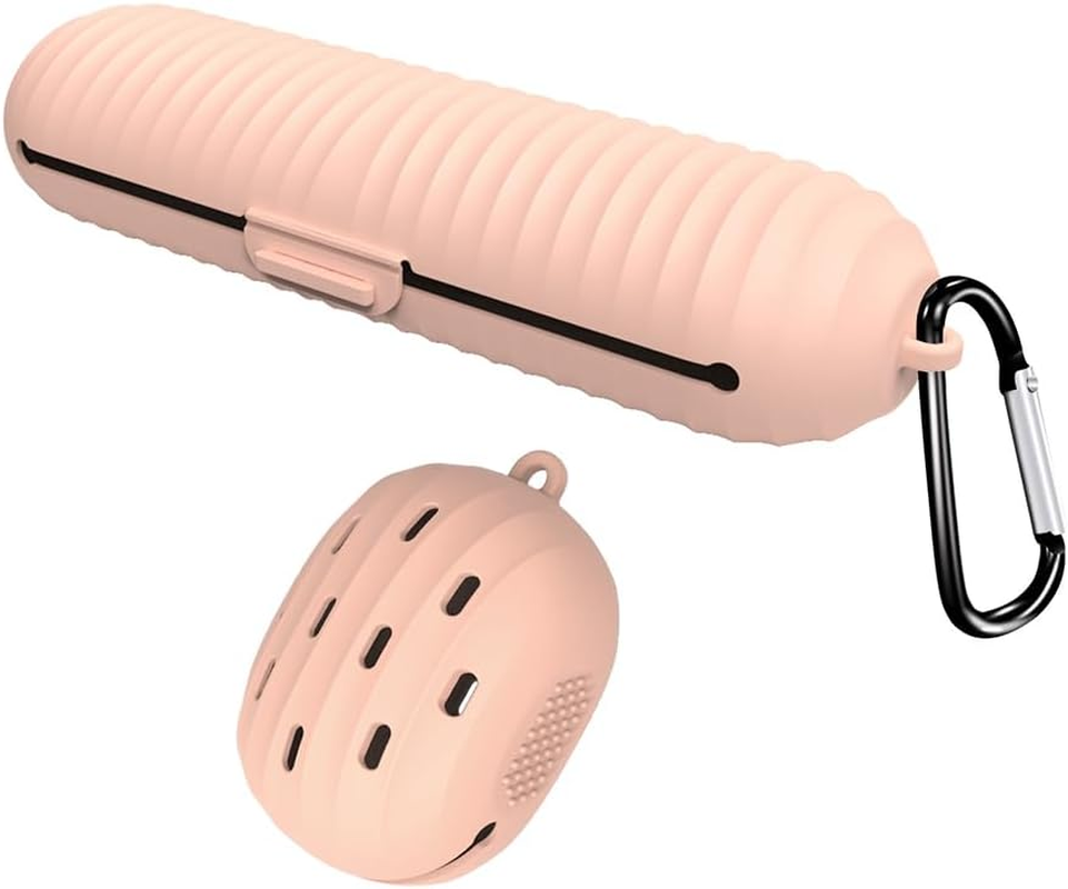 Soft Silicone Makeup Brush & Sponge Holder Set - Travel Friendly Dual Function Cosmetic Organizer with Sponge Compartment - Waterproof Beauty Tools Case for Brushes & Sponges, Pink image number 4