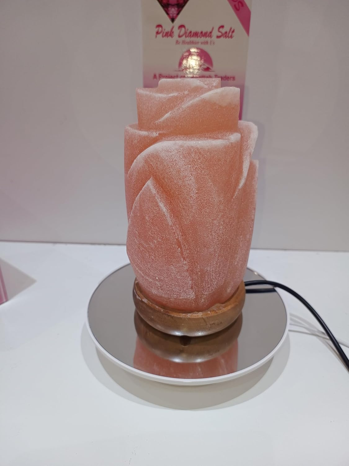 Advanced Design Himalayan Lotus Salt Lamp 100% Authentic, Handcrafted from the Foothills of the Himalayas Beautifully Hand Craft Complete Electric Fitting &ndash; Quality Guaranteed image number 4