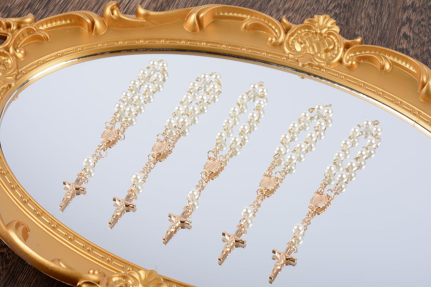 30 Pcs Finger Rosary, Acrylic Rosary Beads with Organza Bag, Ideal for Weddings Party Favors image number 4